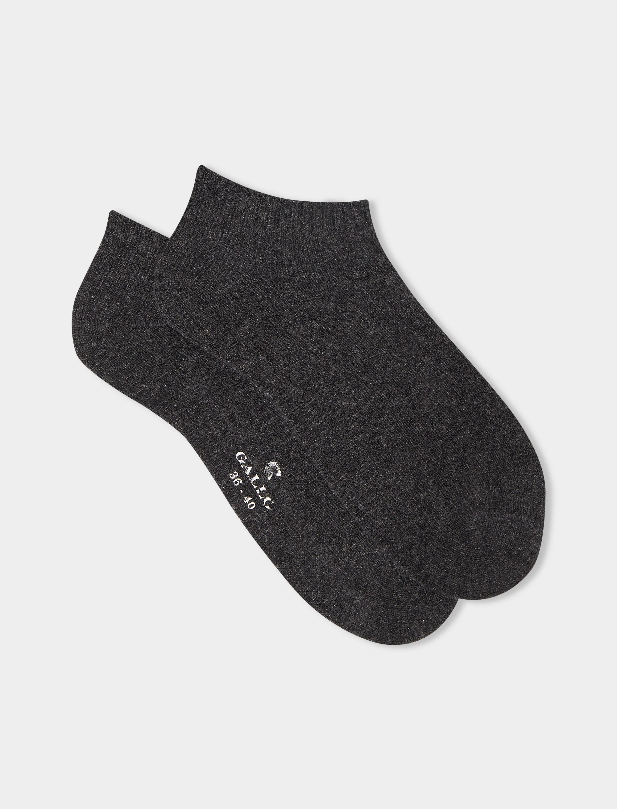Calze fantasmini donna cashmere antracite tinta unita