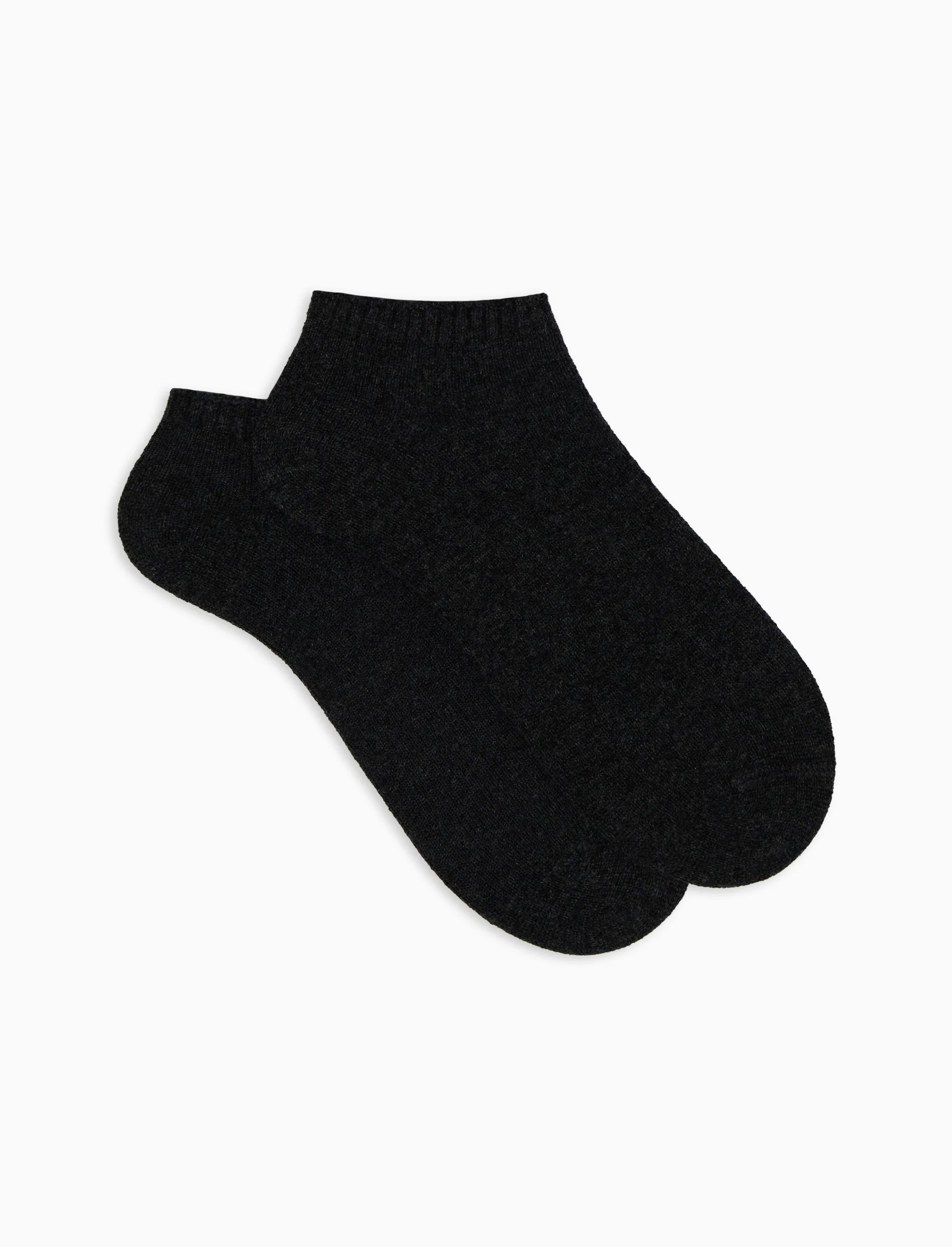 Calze fantasmini donna cashmere antracite tinta unita - Image 2