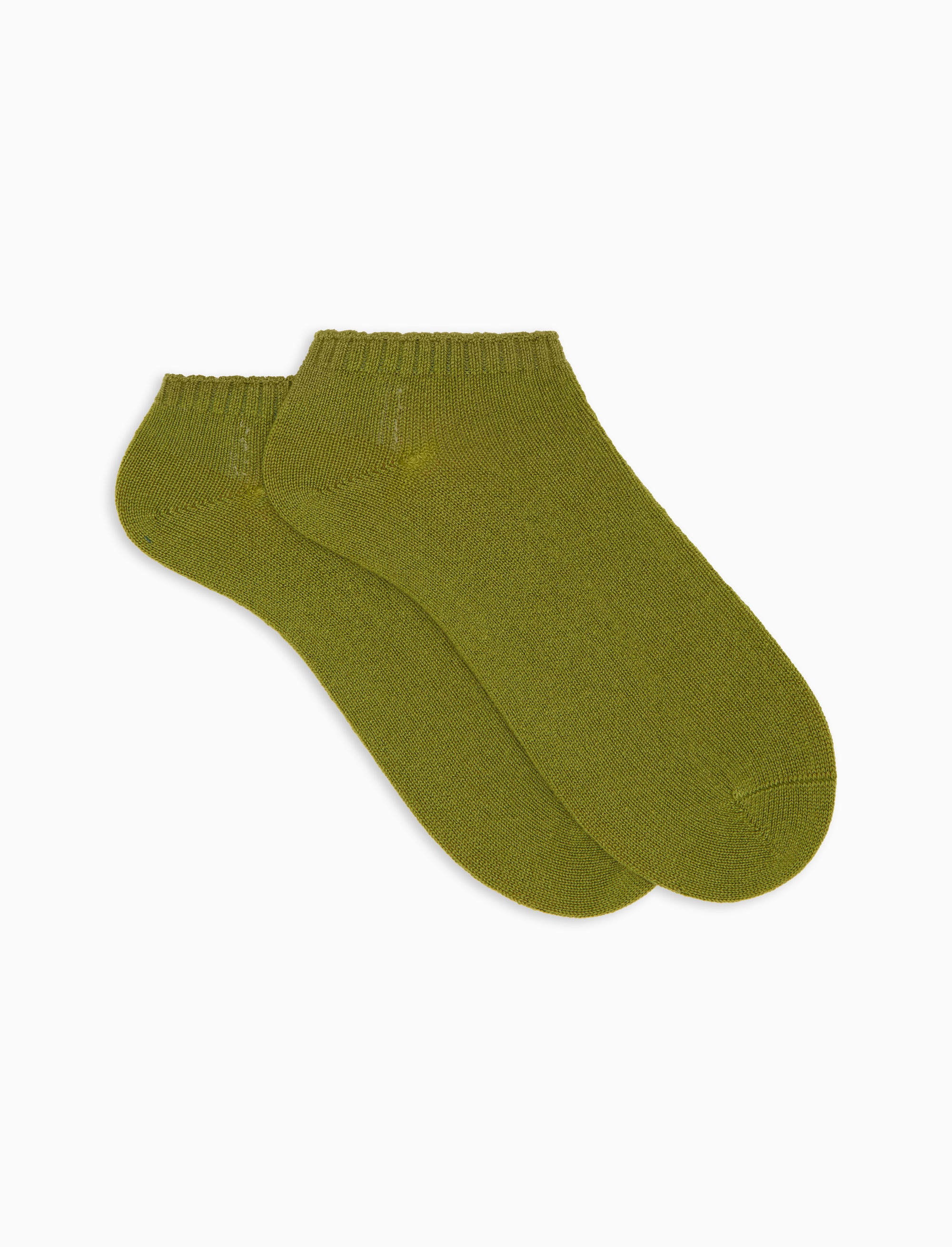 Calze fantasmini donna cashmere verde tinta unita
