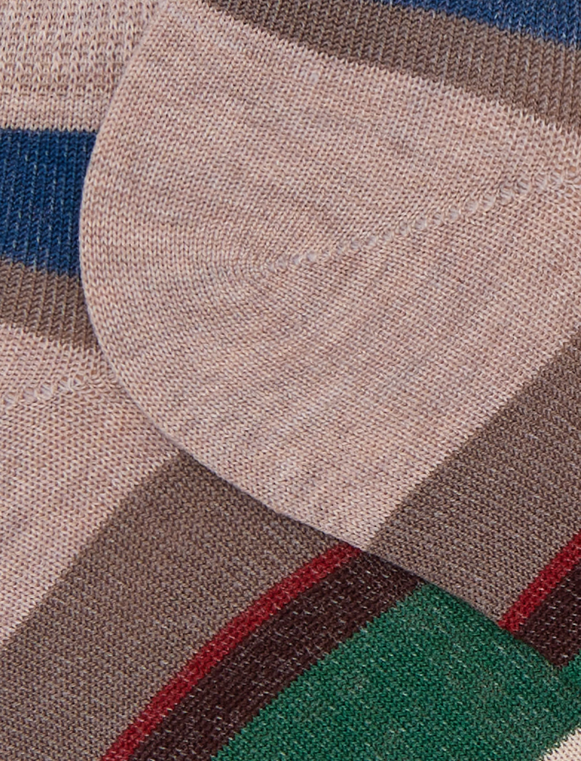 Calze fantasmini donna cotone righe multicolor beige - Image 2