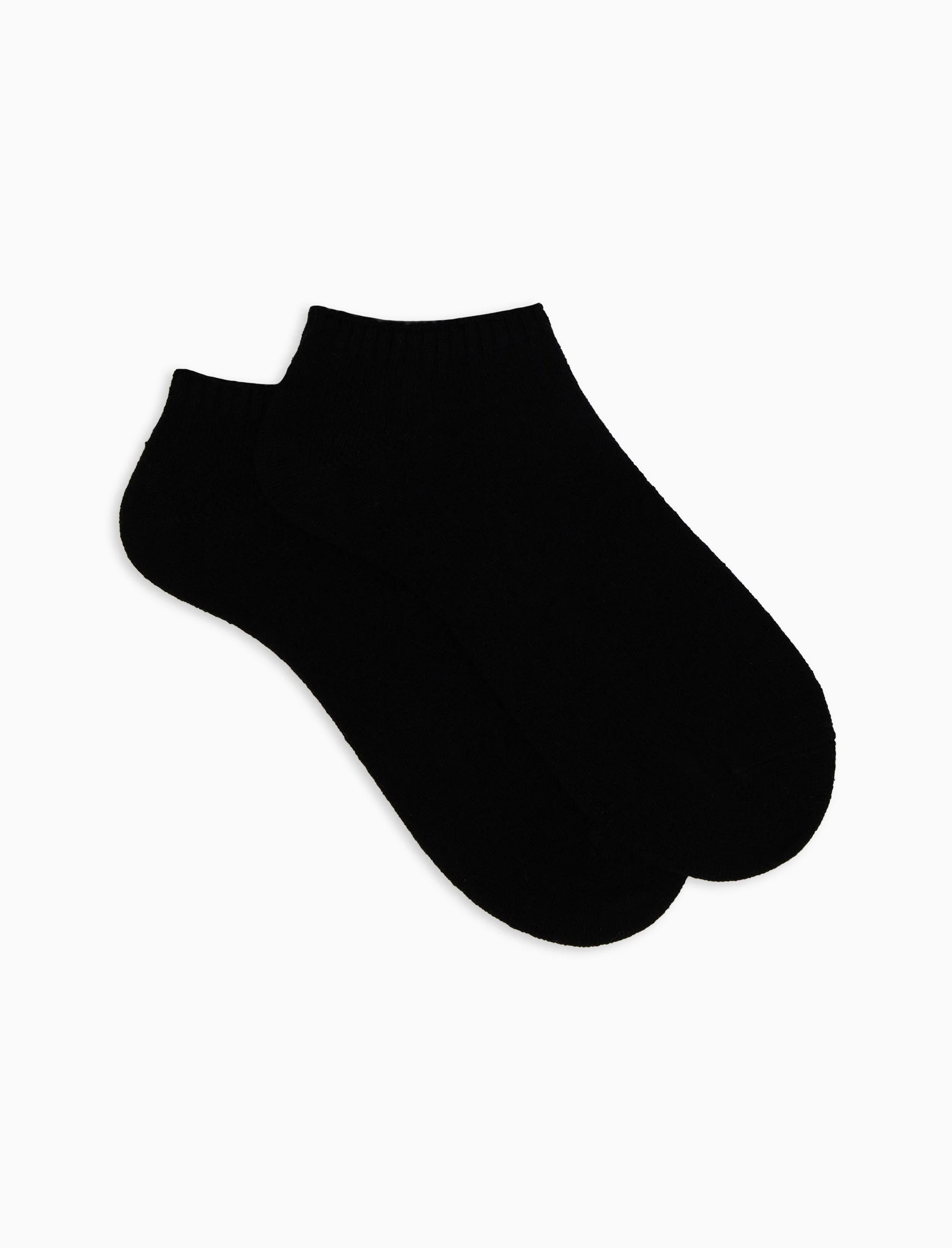Calze fantasmini uomo cashmere nero tinta unita