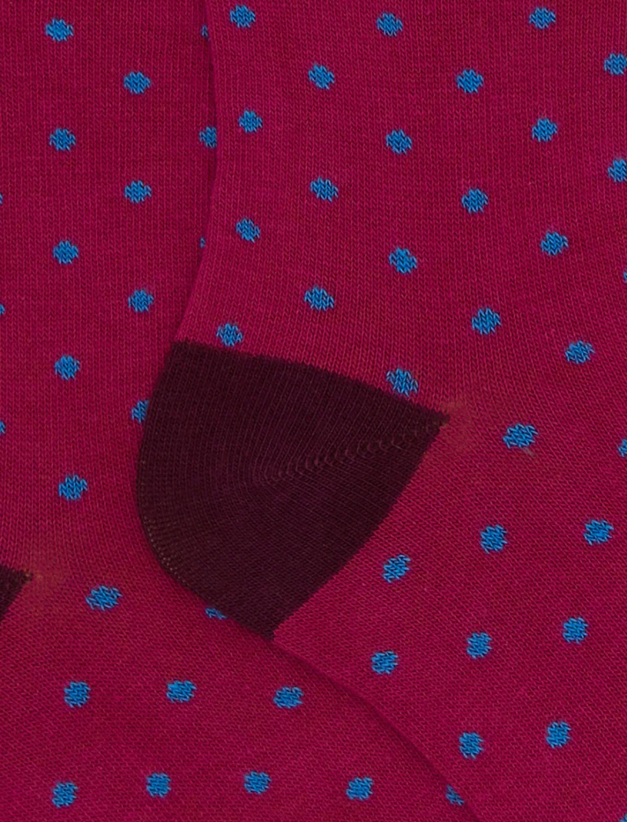 Calze lunghe bambino cotone fucsia fantasia pois - Image 2