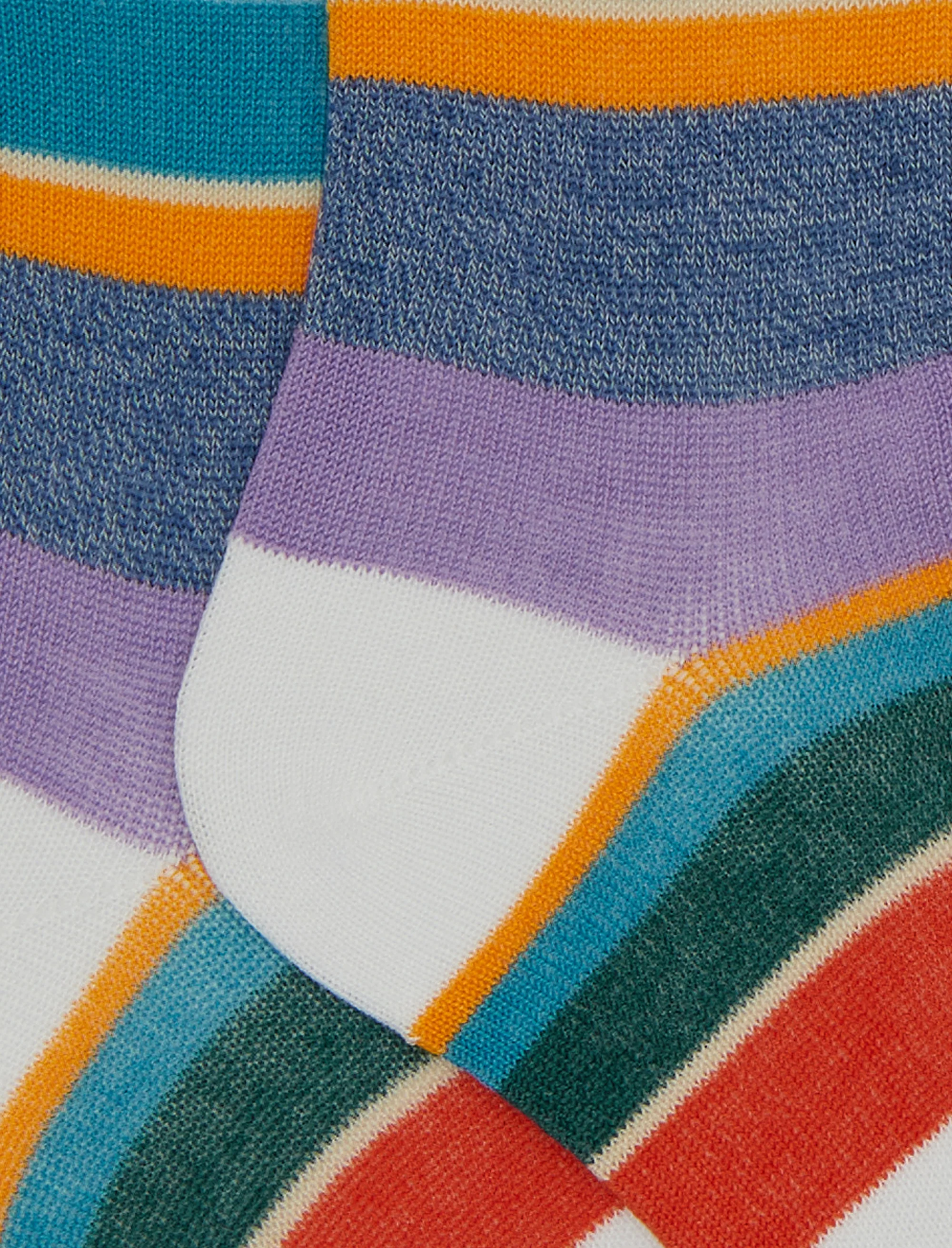 Calze lunghe bambino cotone righe multicolor bianco - Image 2