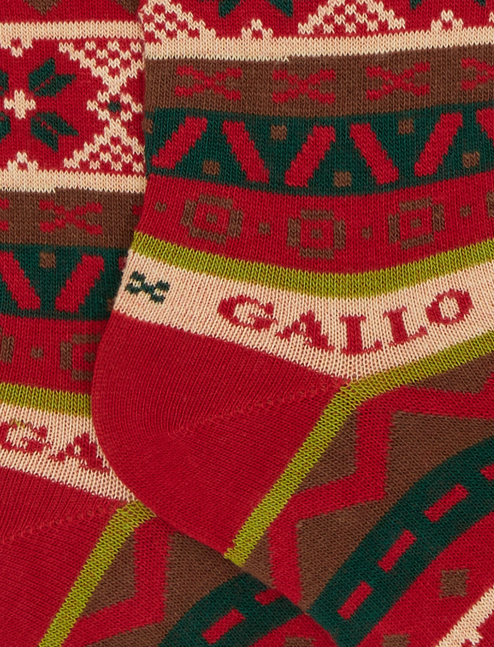 Calze lunghe bambino cotone rosso fantasia greca natalizia - Image 2