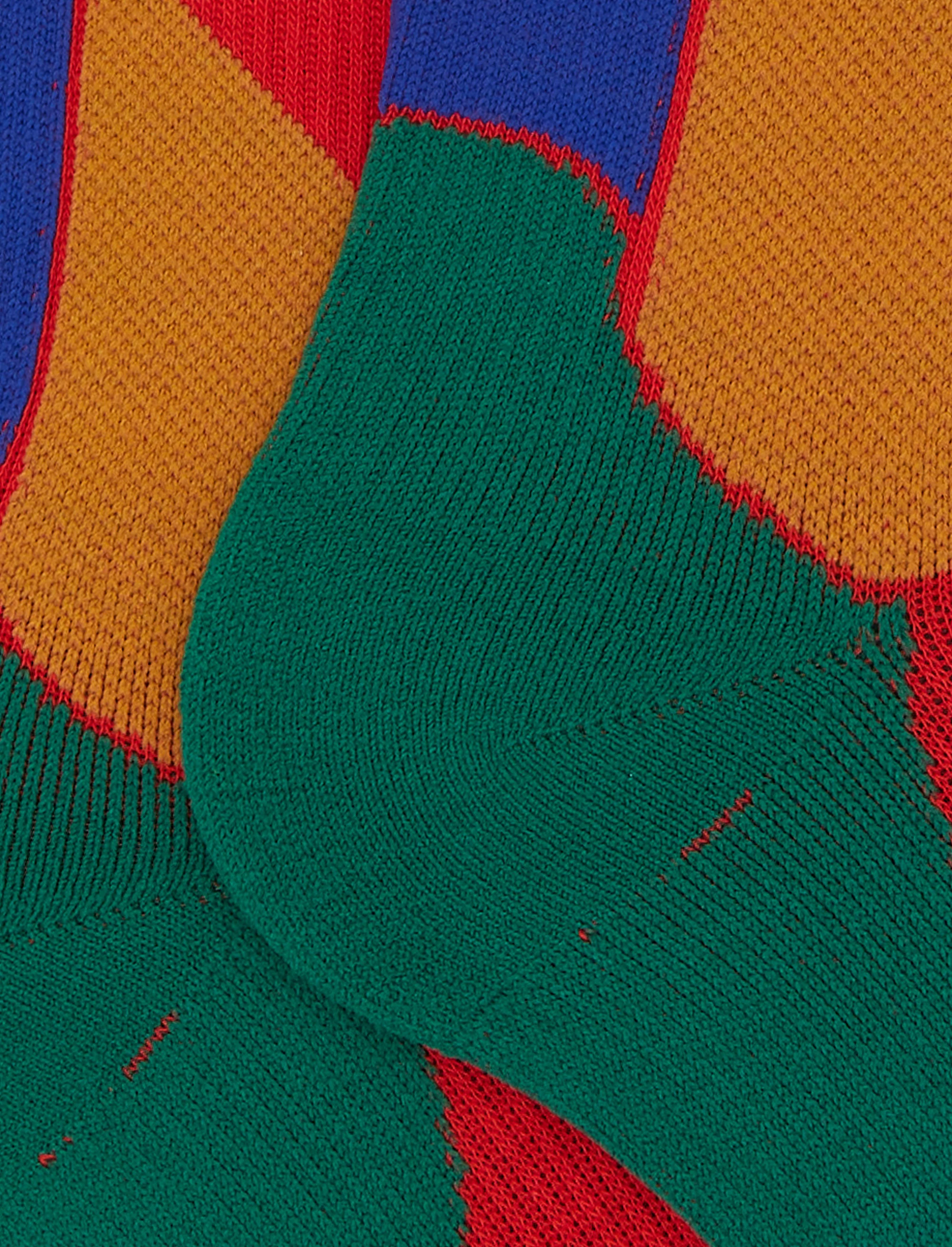 Calze lunghe da sci unisex rosso fantasia chevron - Image 2