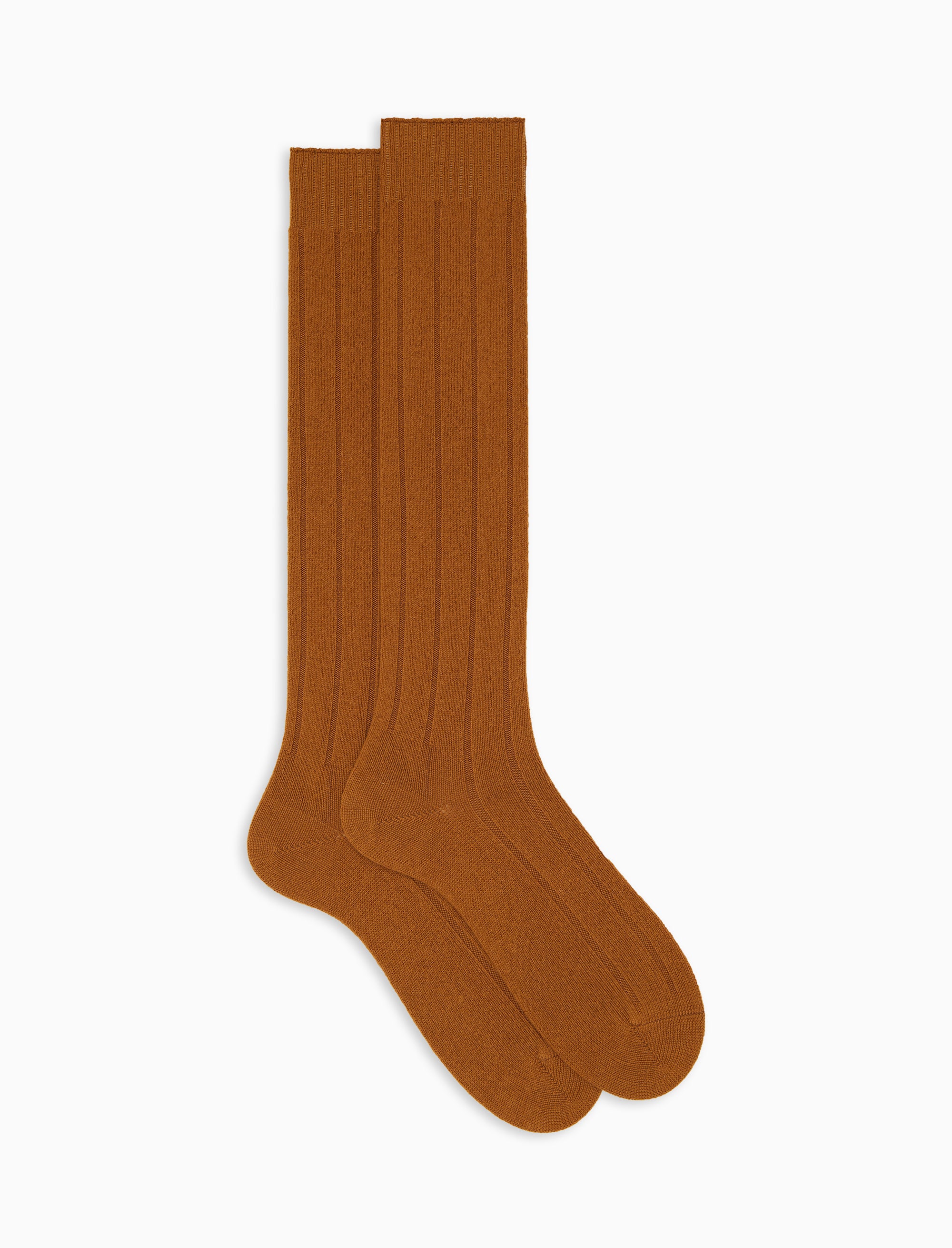 Calze lunghe donna cashmere giallo costa tinta unita