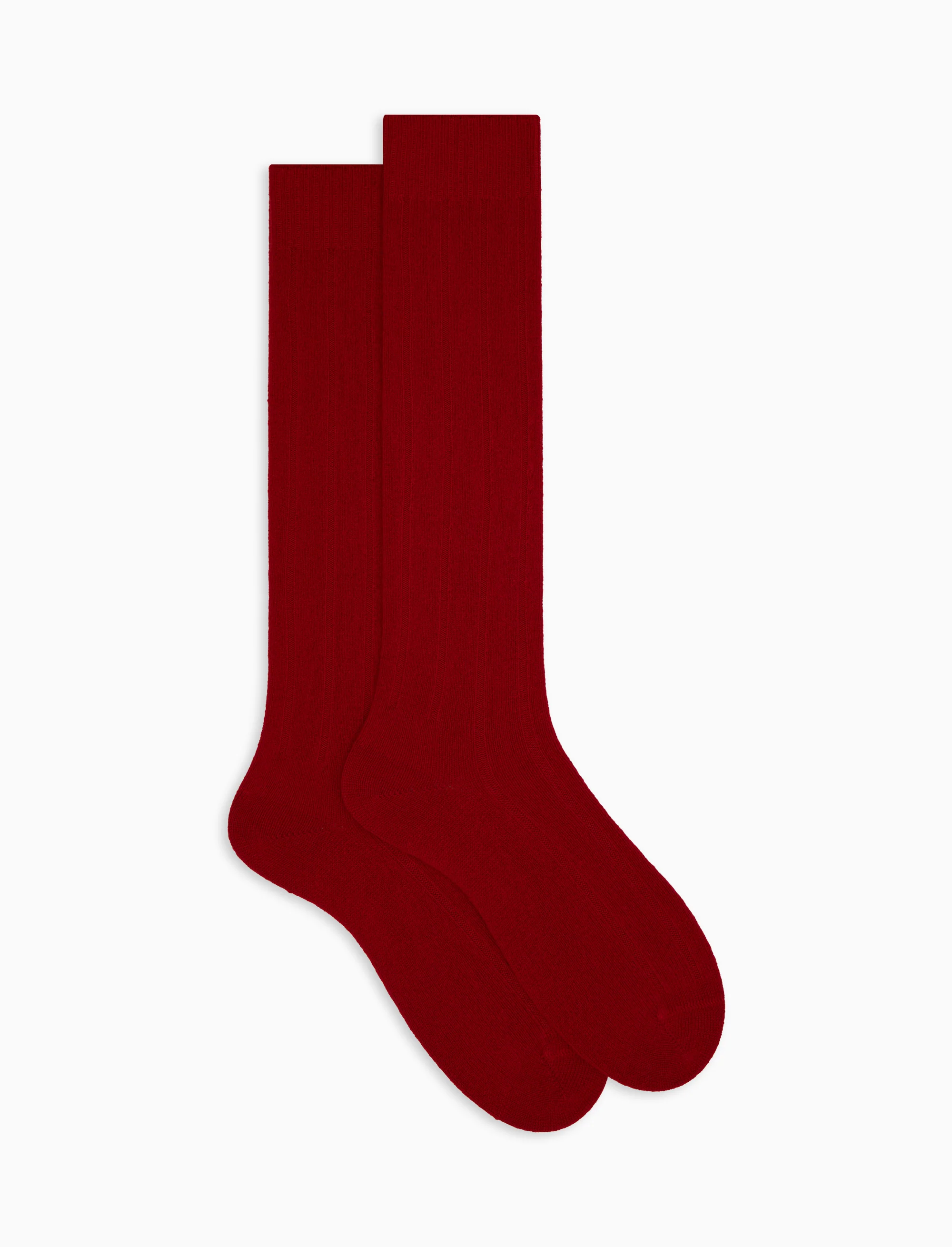 Calze lunghe donna cashmere rosso costa tinta unita - Image 2