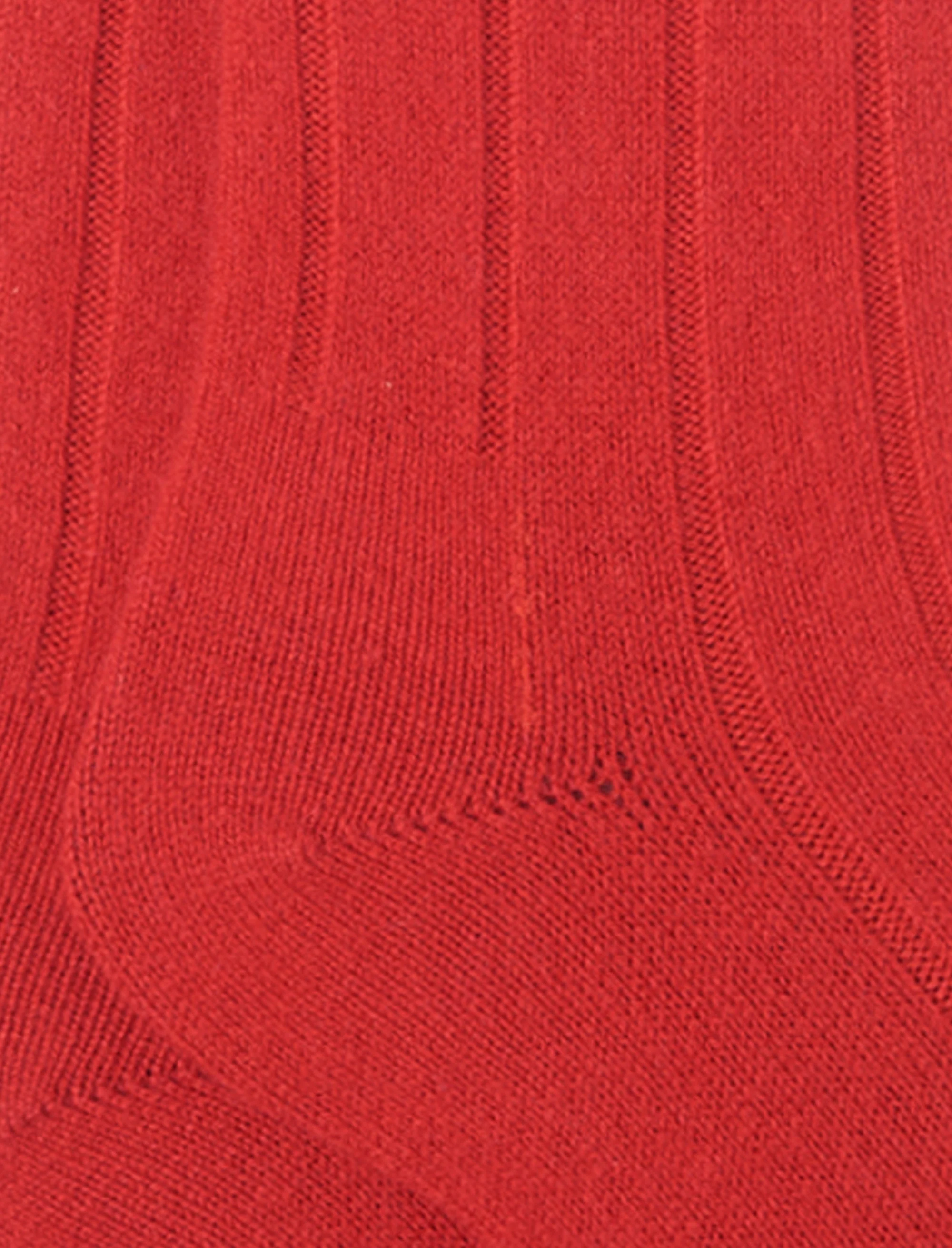 Calze lunghe donna cashmere rosso costa tinta unita - Image 3