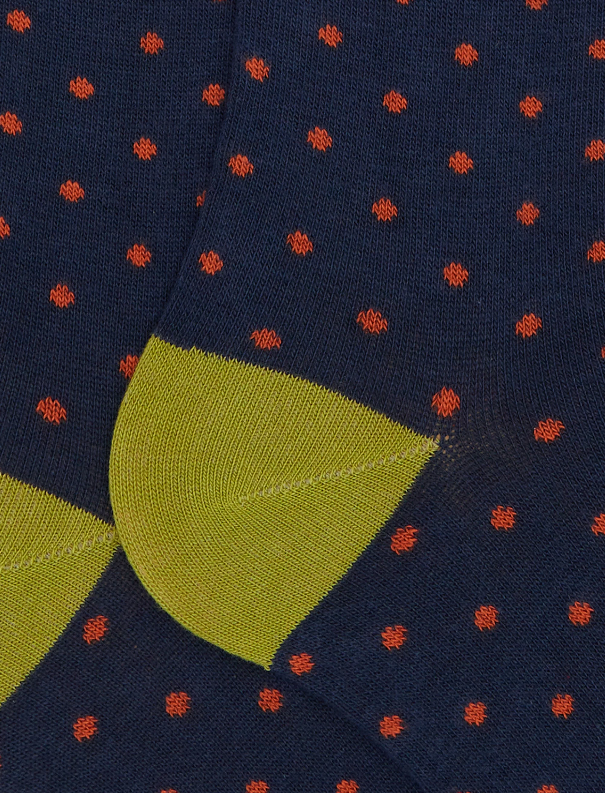 Calze lunghe donna cotone blu fantasia pois - Image 2