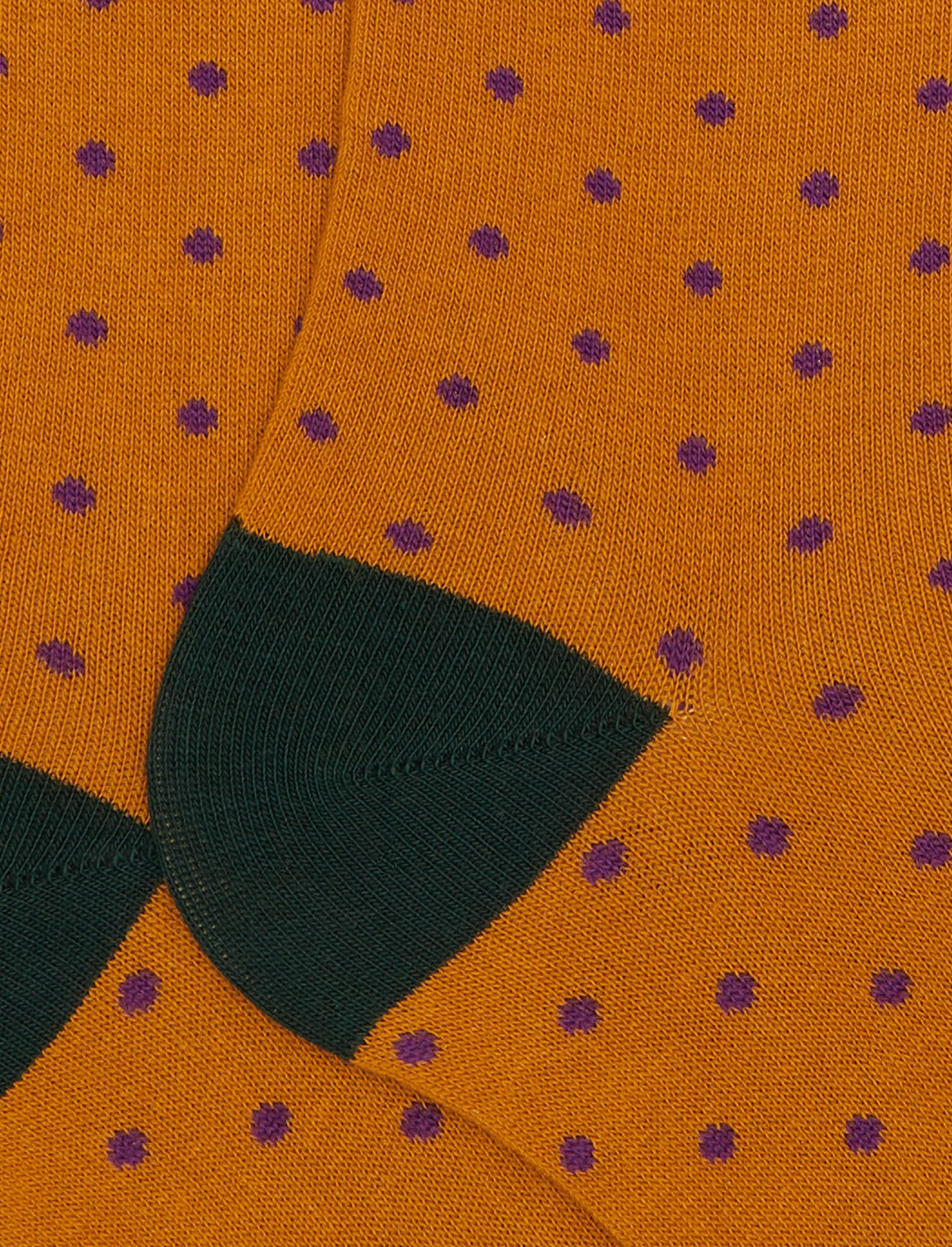 Calze lunghe donna cotone giallo fantasia pois - Image 2
