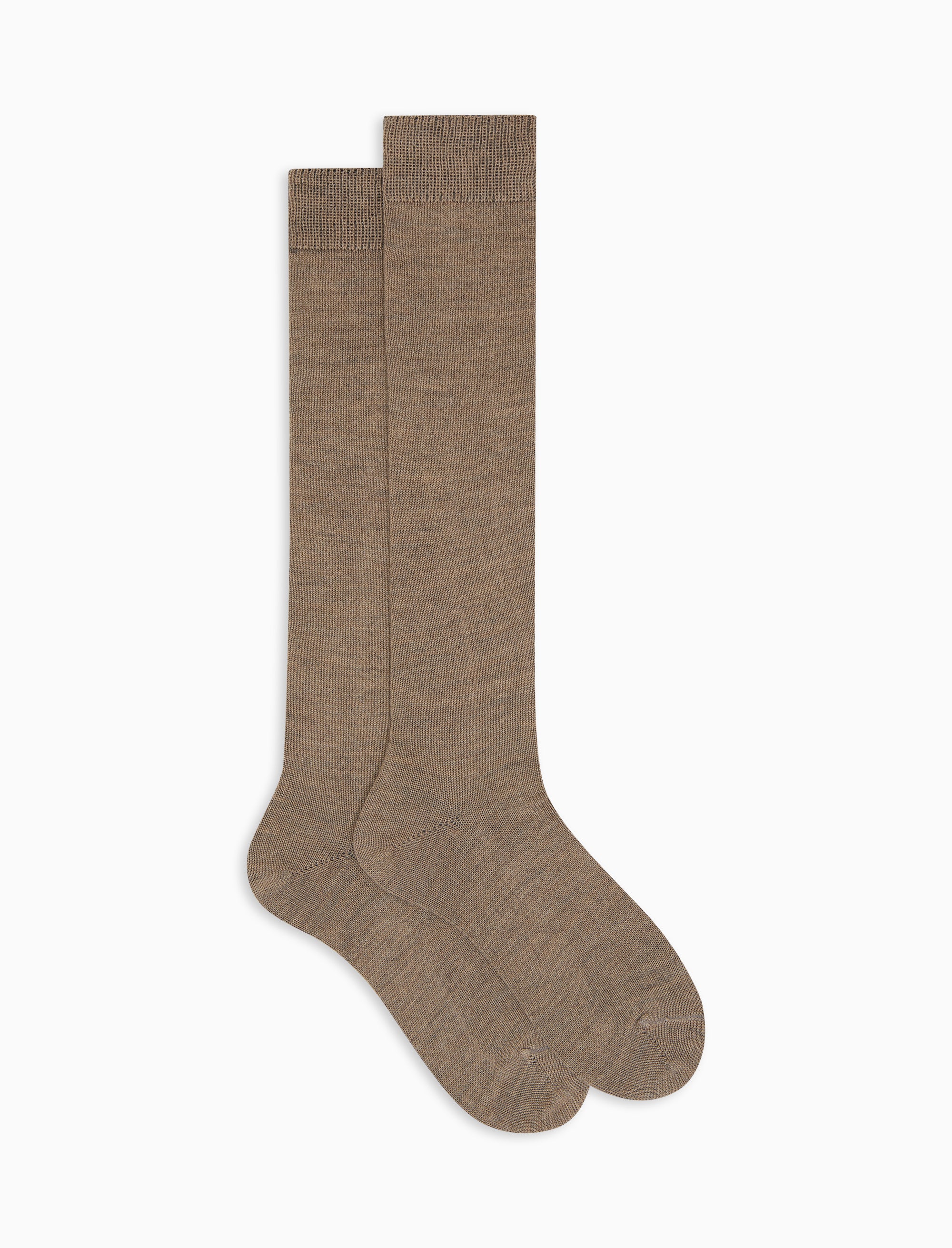 Calze lunghe donna lana, seta e cashmere glacé tinta unita - Image 2