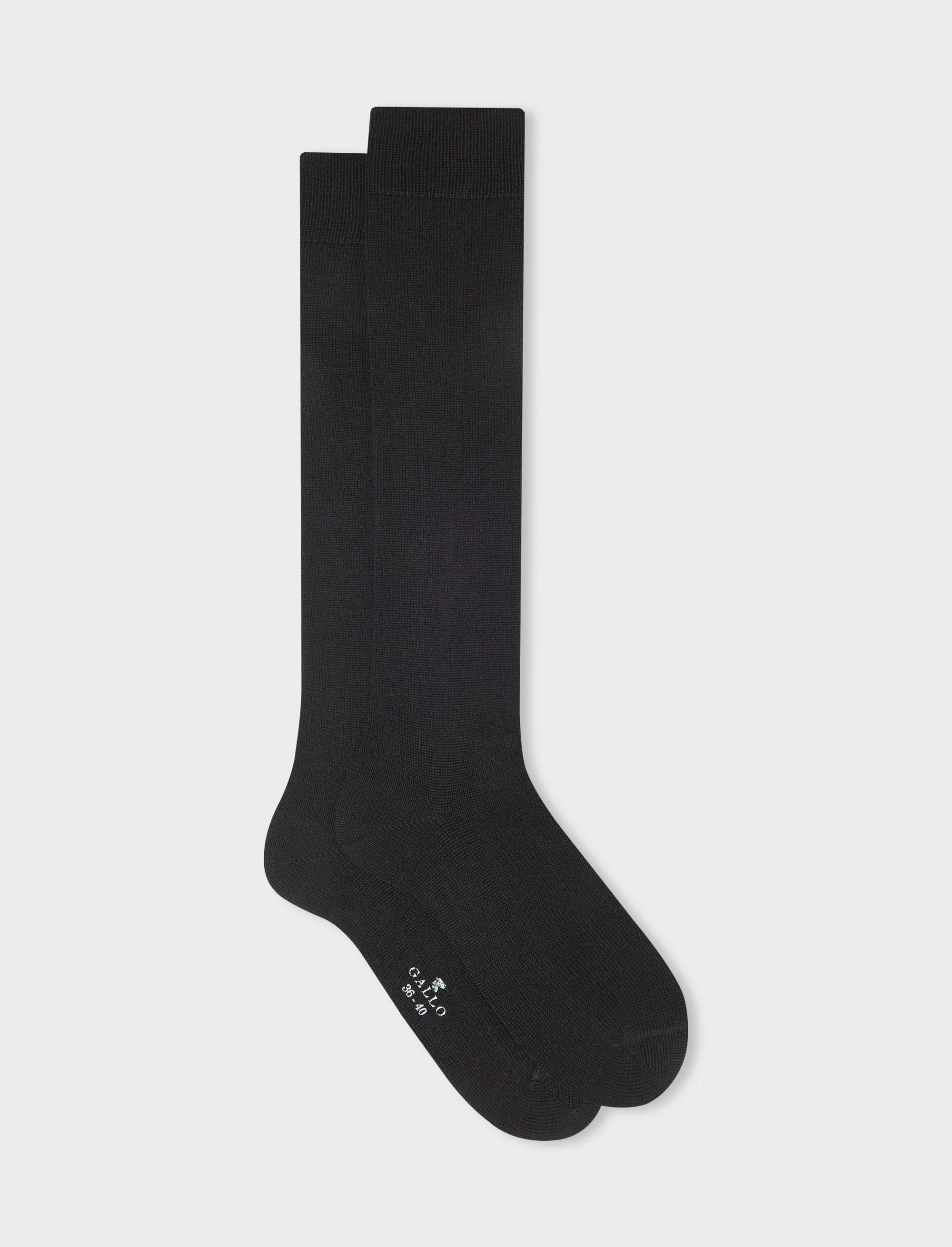 Calze lunghe donna lana, seta e cashmere nero tinta unita