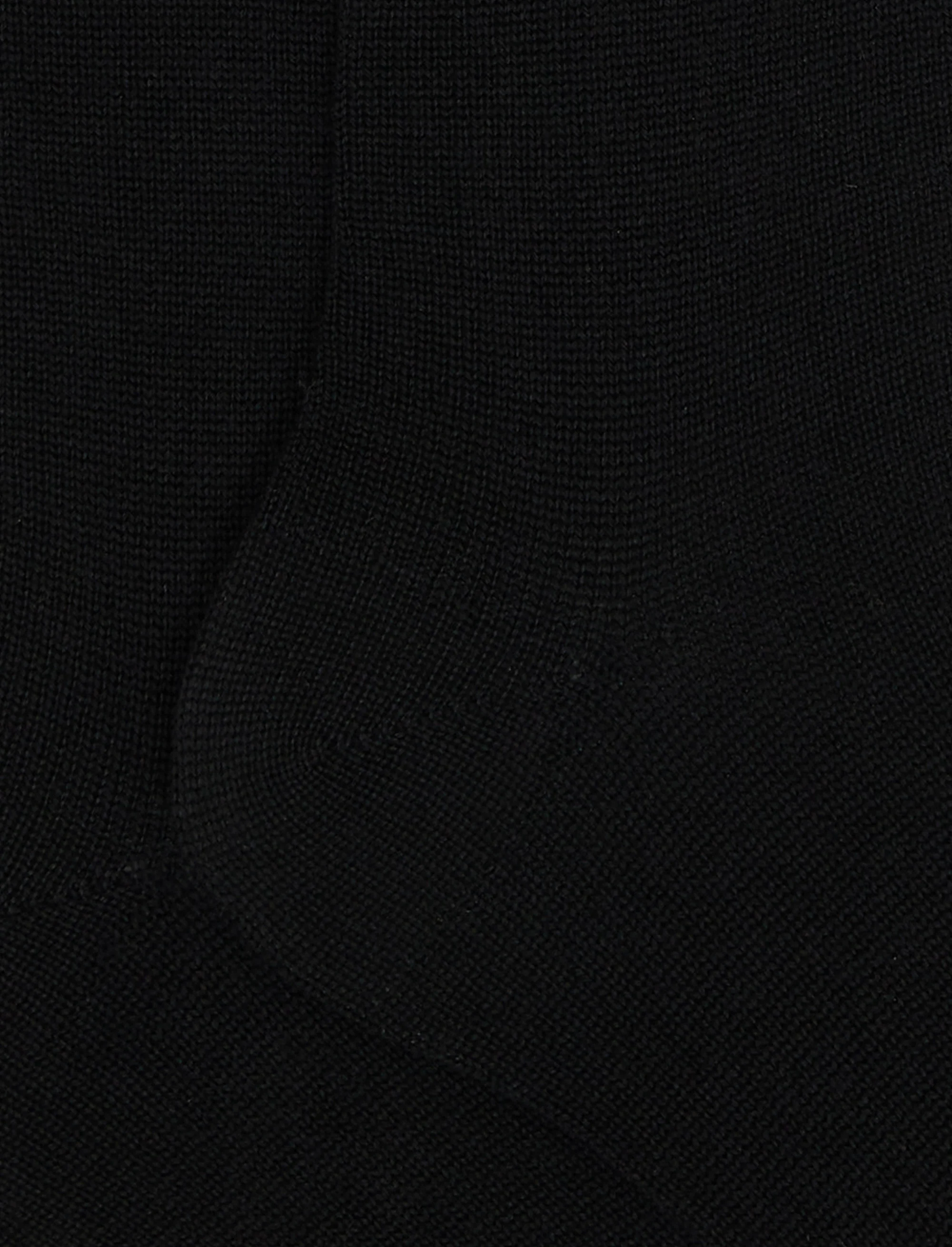 Calze lunghe donna lana, seta e cashmere nero tinta unita - Image 4