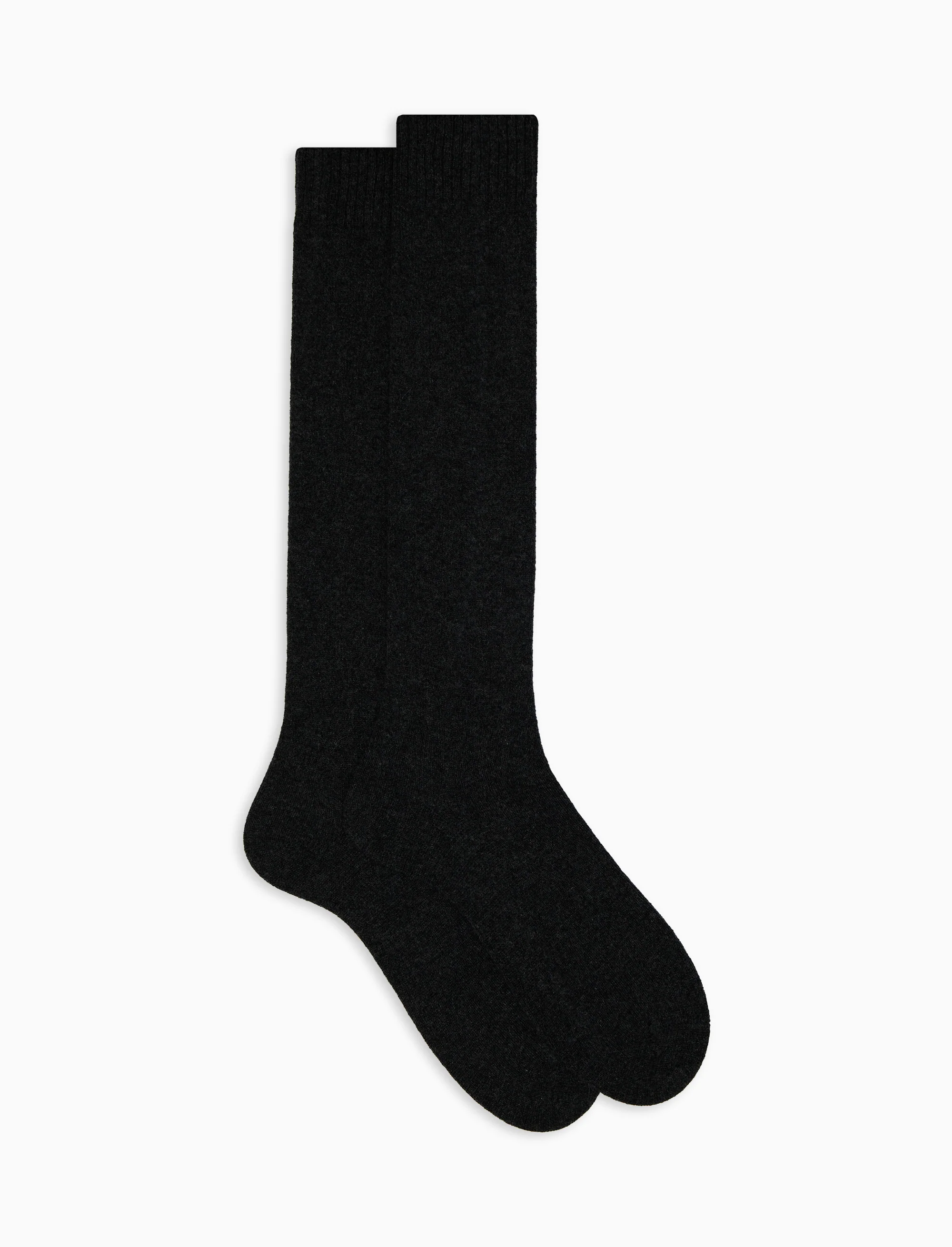 Calze lunghe uomo cashmere grigio tinta unita