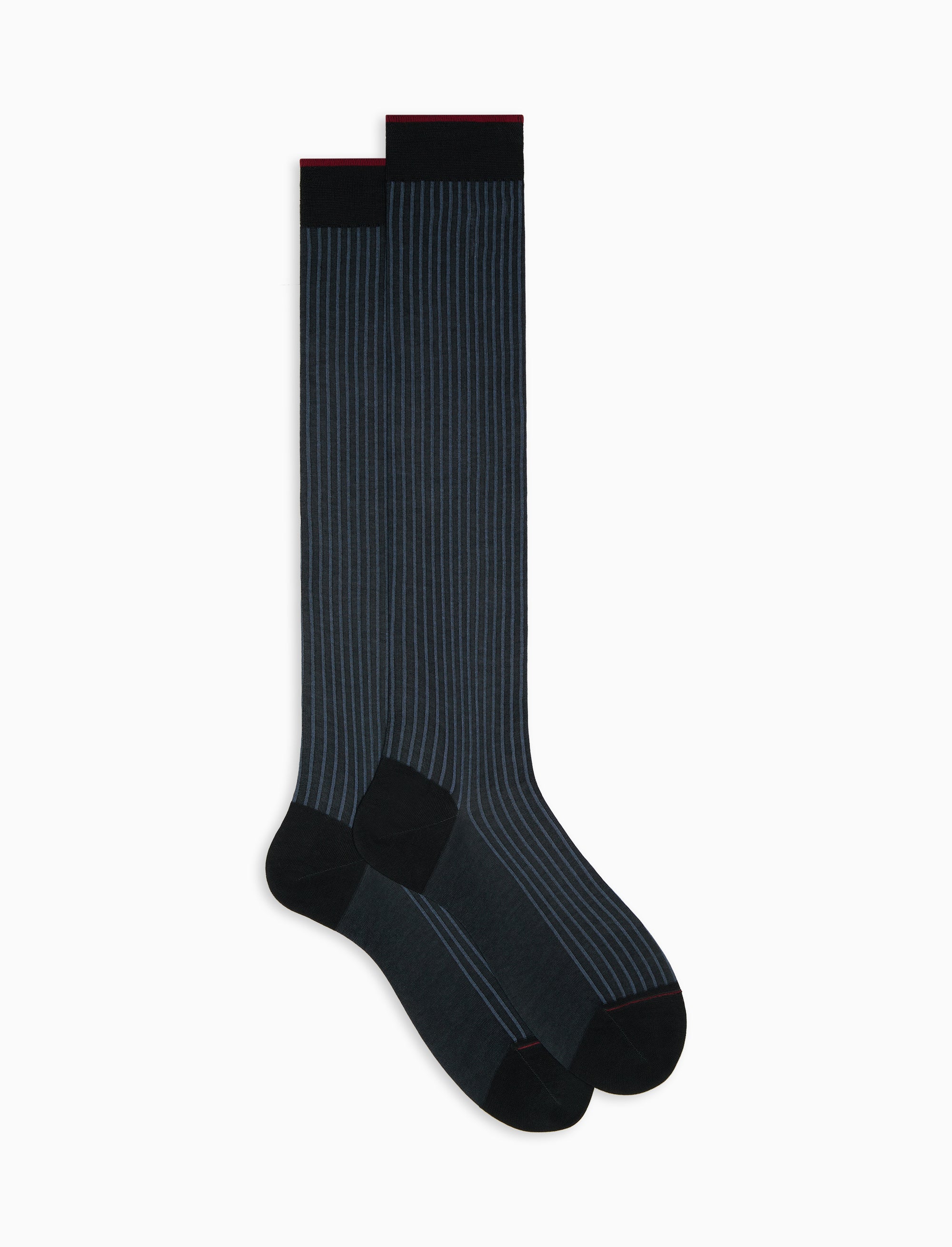 Calze lunghe uomo cotone antracite twin rib - Image 2