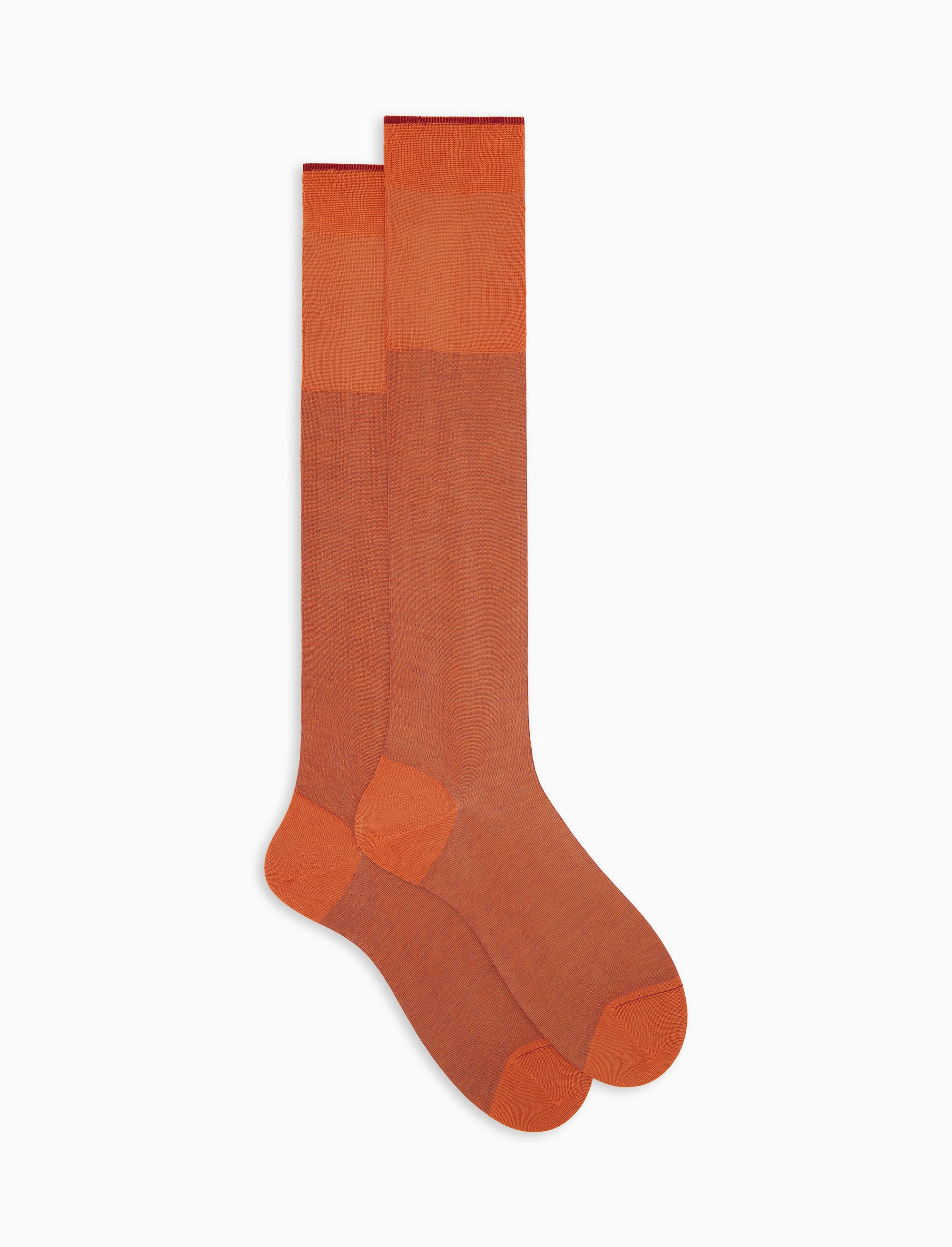 Calze lunghe uomo cotone arancio fantasia cangiante