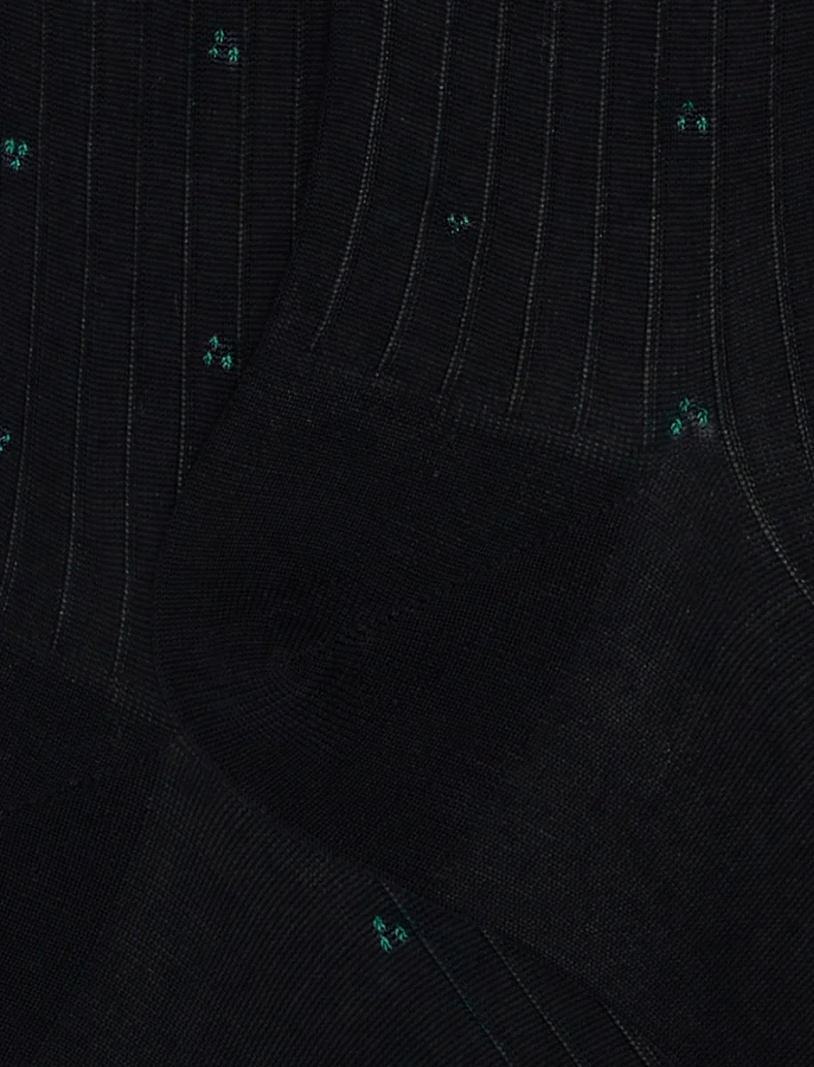 Calze lunghe uomo cotone blu con ricamo avio - Image 4