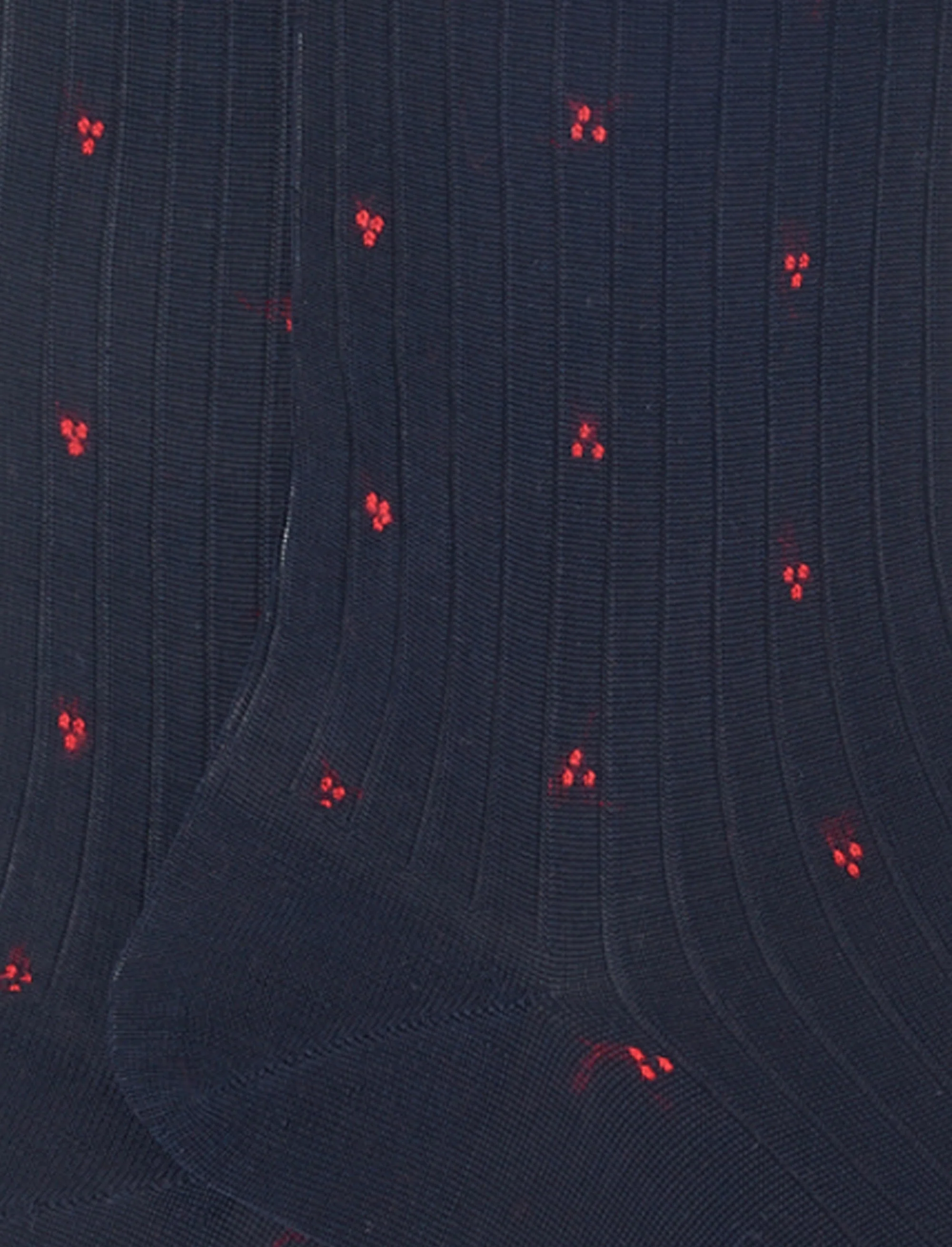 Calze lunghe uomo cotone blu con ricamo rosso - Image 3