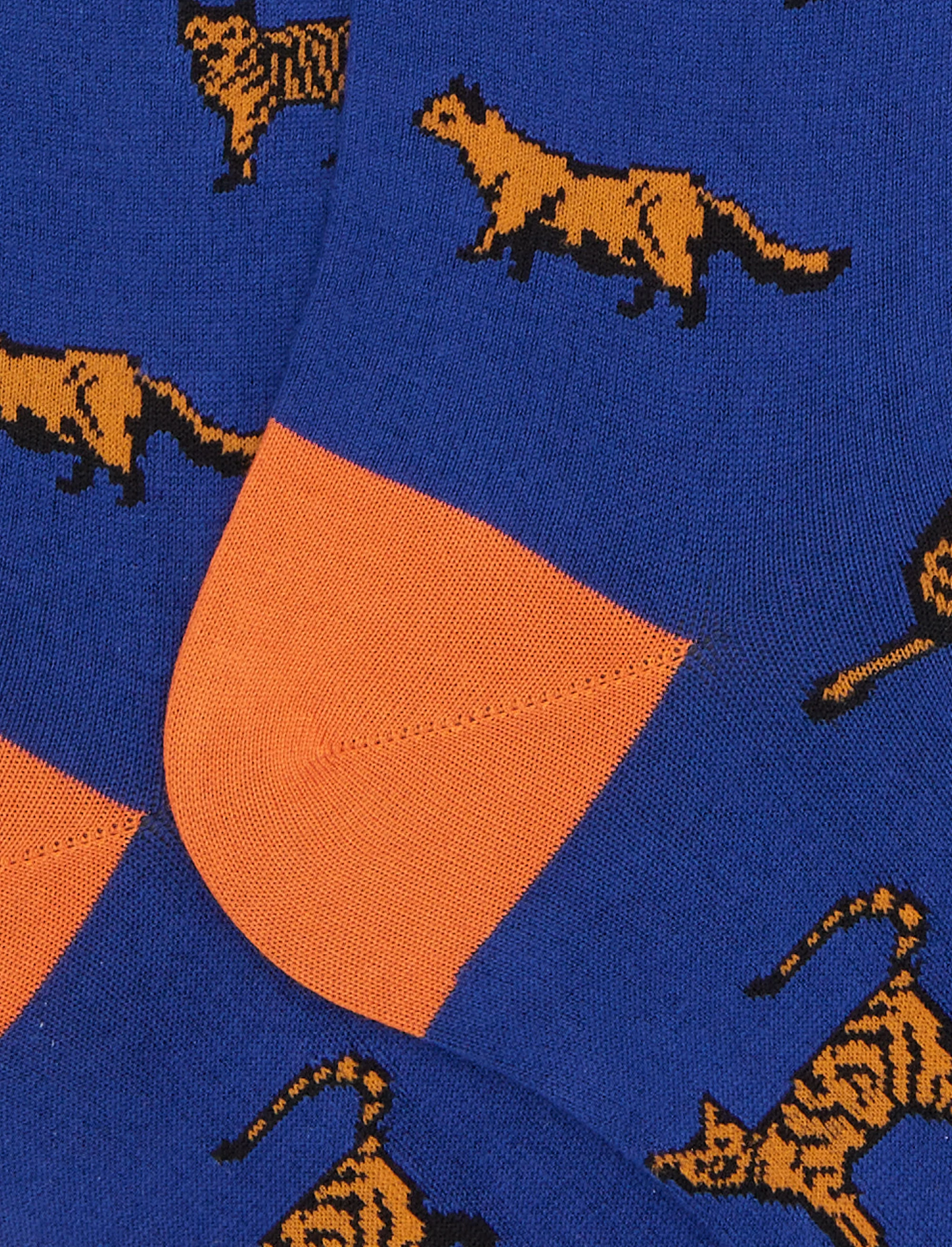 Calze lunghe uomo cotone blu fantasia gatti - Image 2