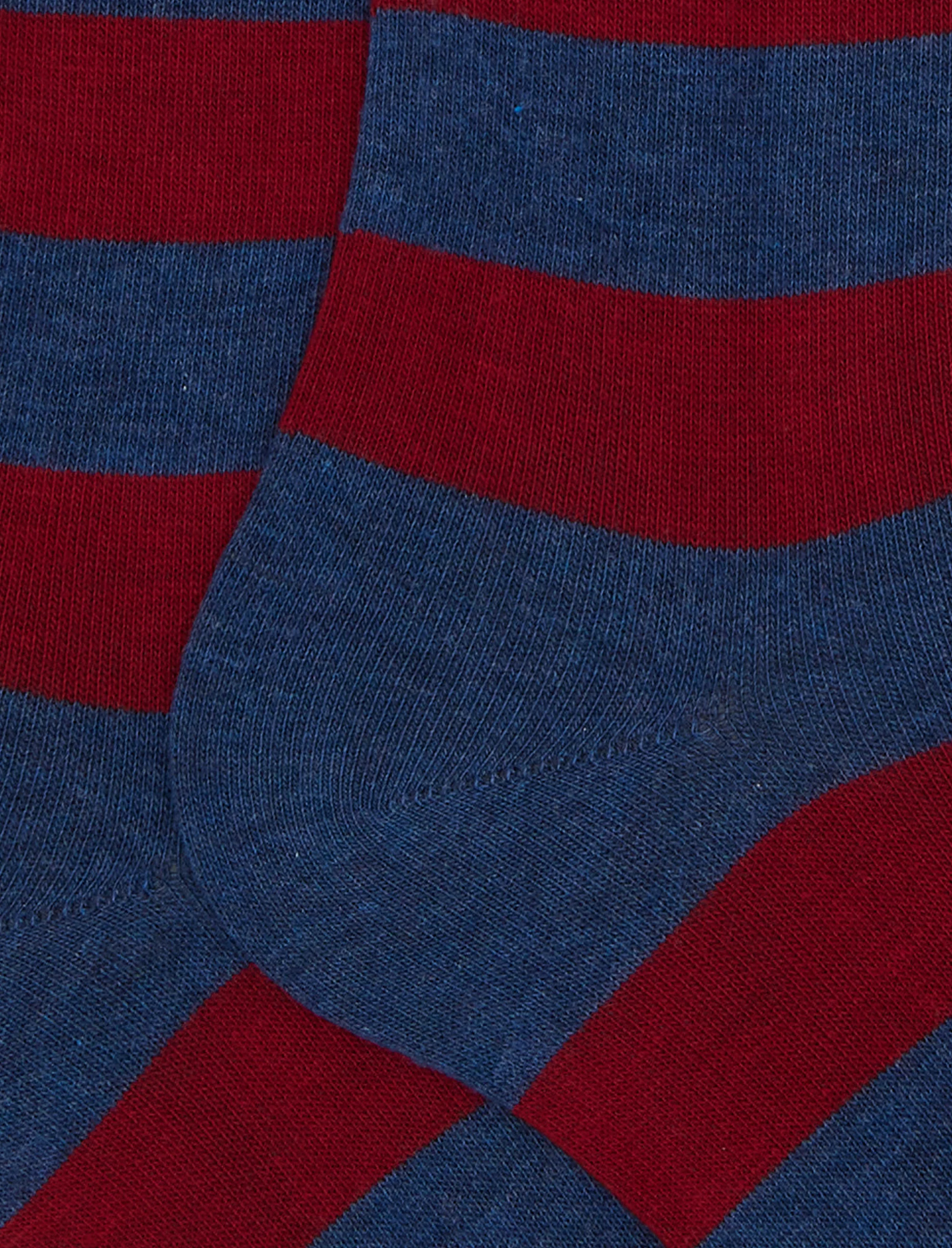 Calze lunghe uomo cotone blu righe bicolore - Image 2