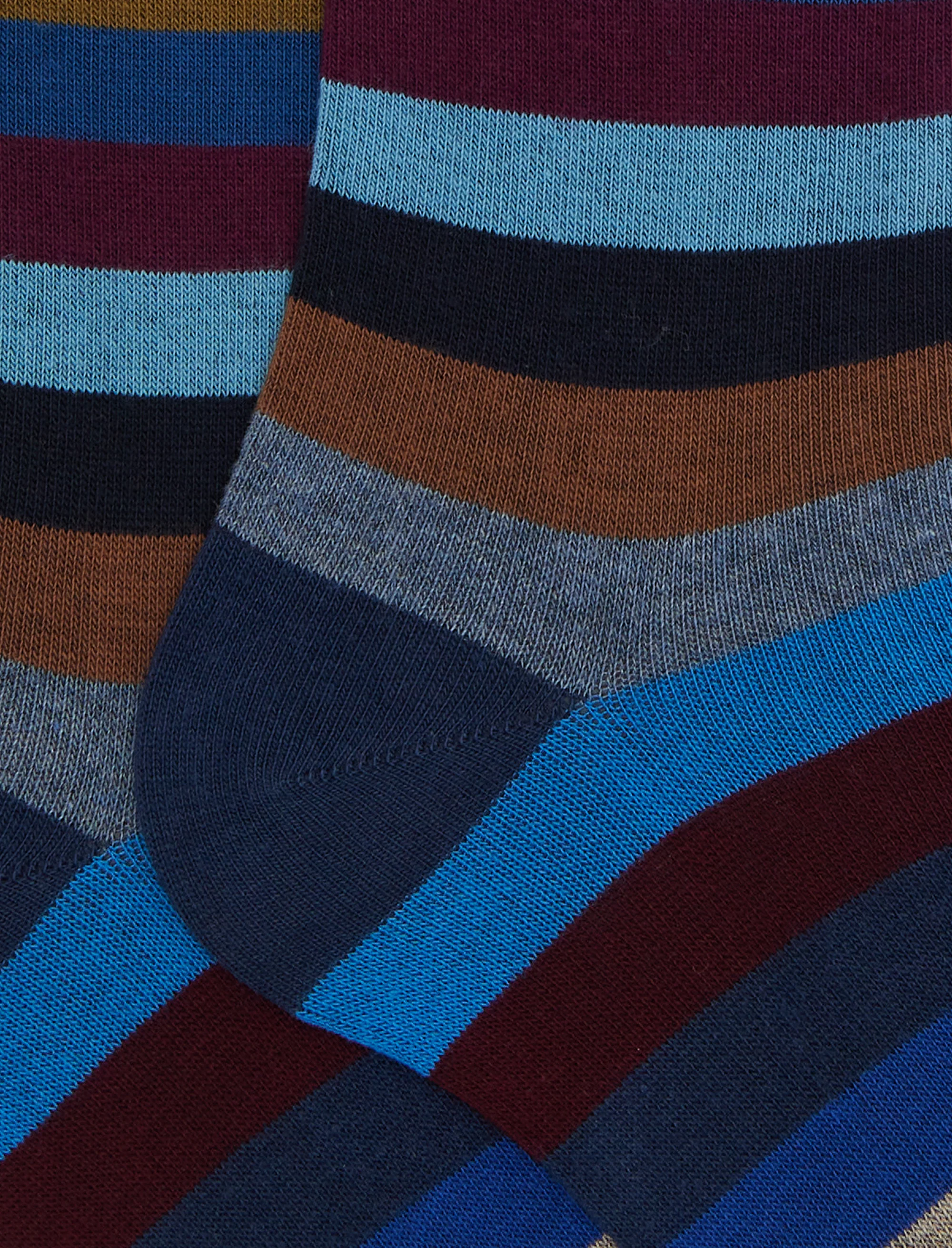 Calze lunghe uomo cotone blu righe pari - Image 2