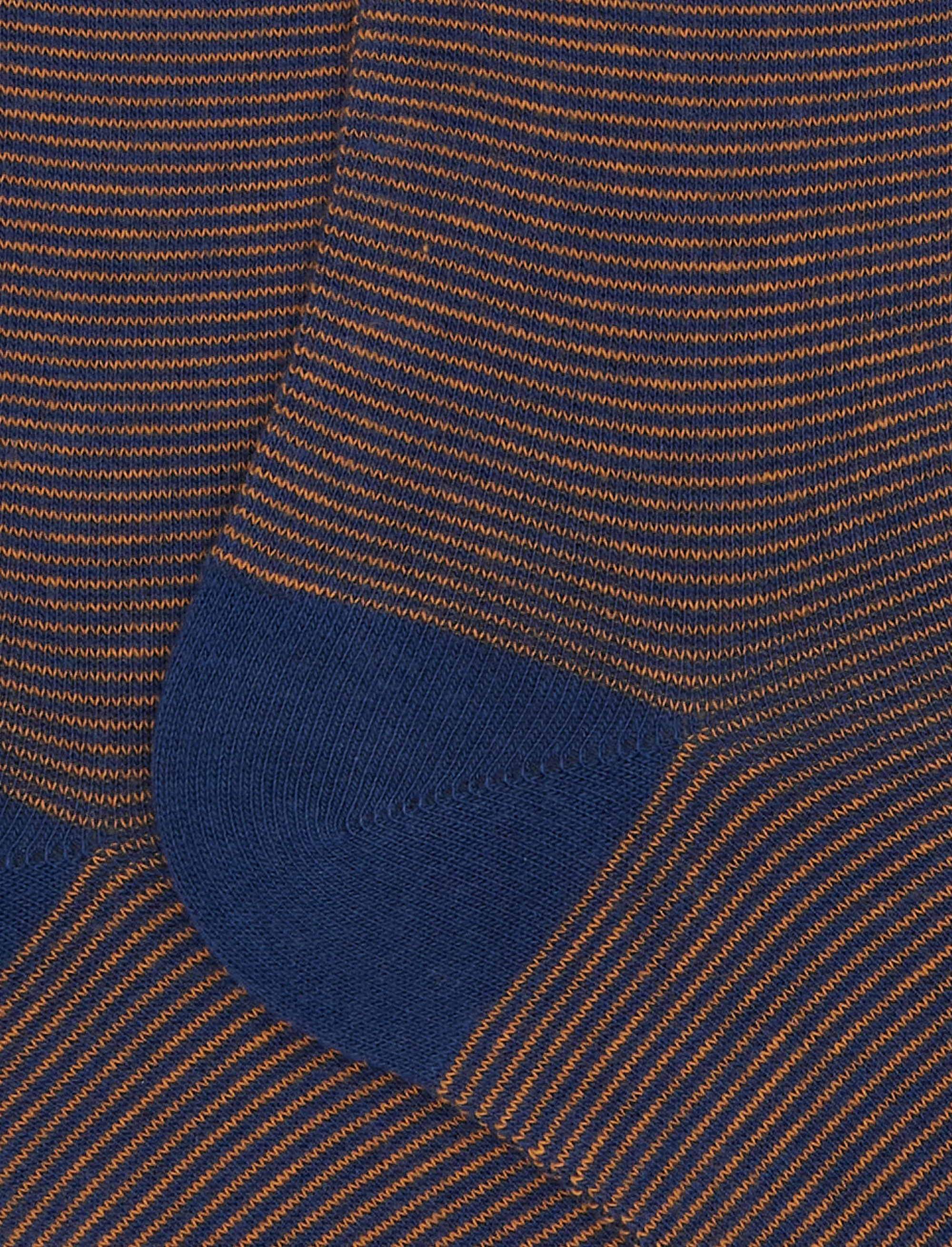 Calze lunghe uomo cotone blu righine bicolore - Image 2