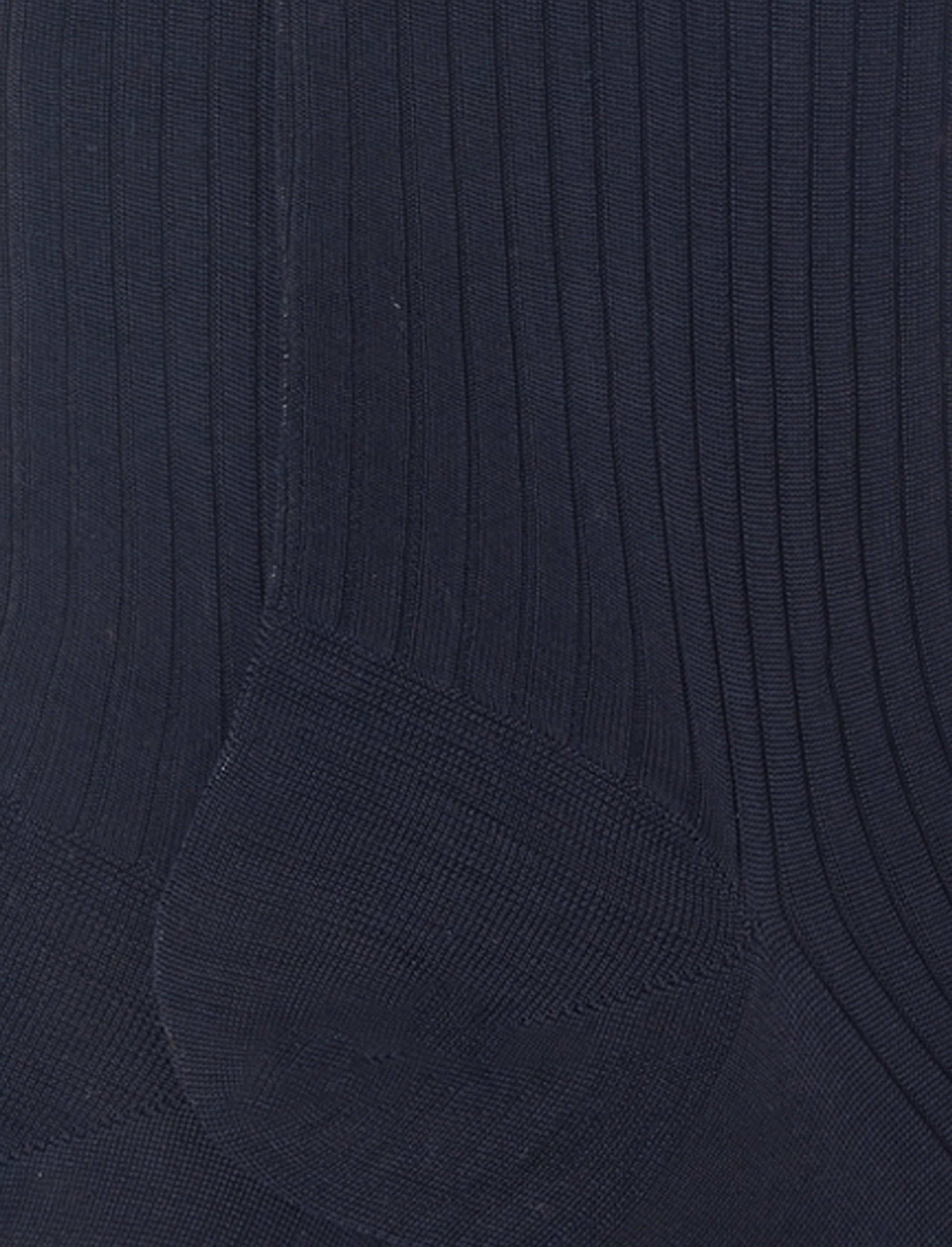 Calze lunghe uomo cotone blu tinta unita a coste - Image 3