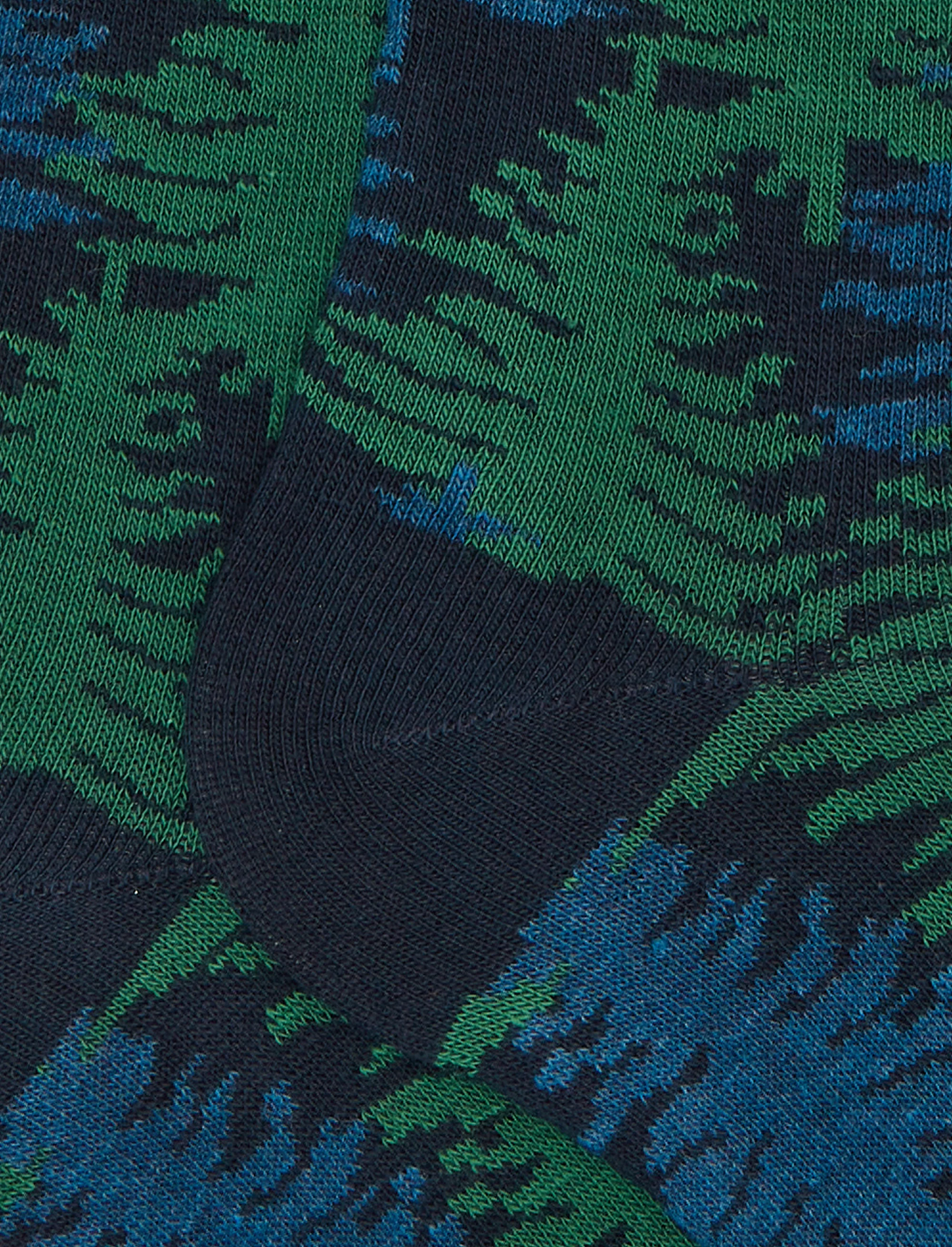 Calze lunghe uomo cotone caldo blu fantasia foresta - Image 2