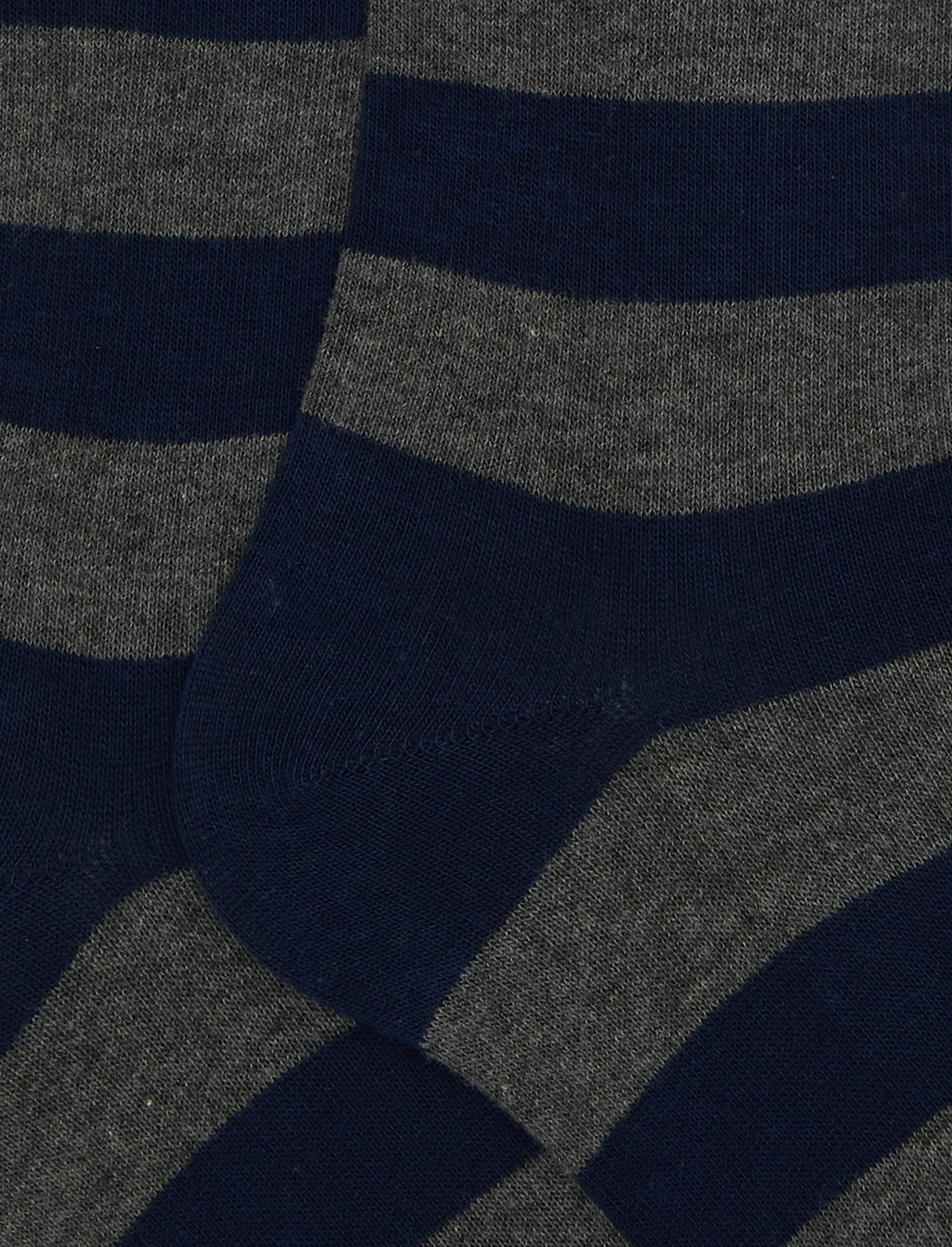 Calze lunghe uomo cotone caldo blu righe bicolore - Image 2