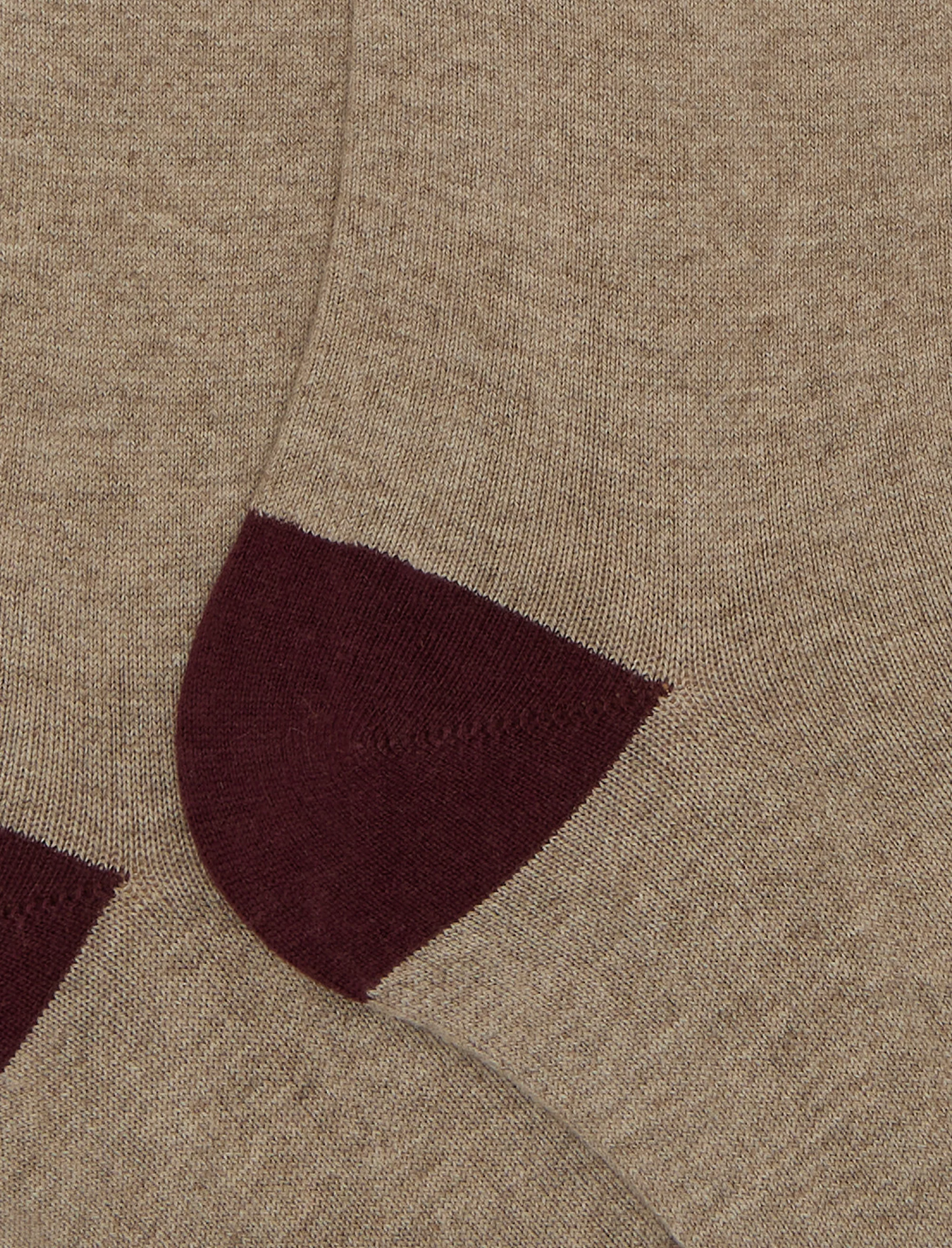 Calze lunghe uomo cotone e cashmere beige tinta unita e contrasti - Image 2