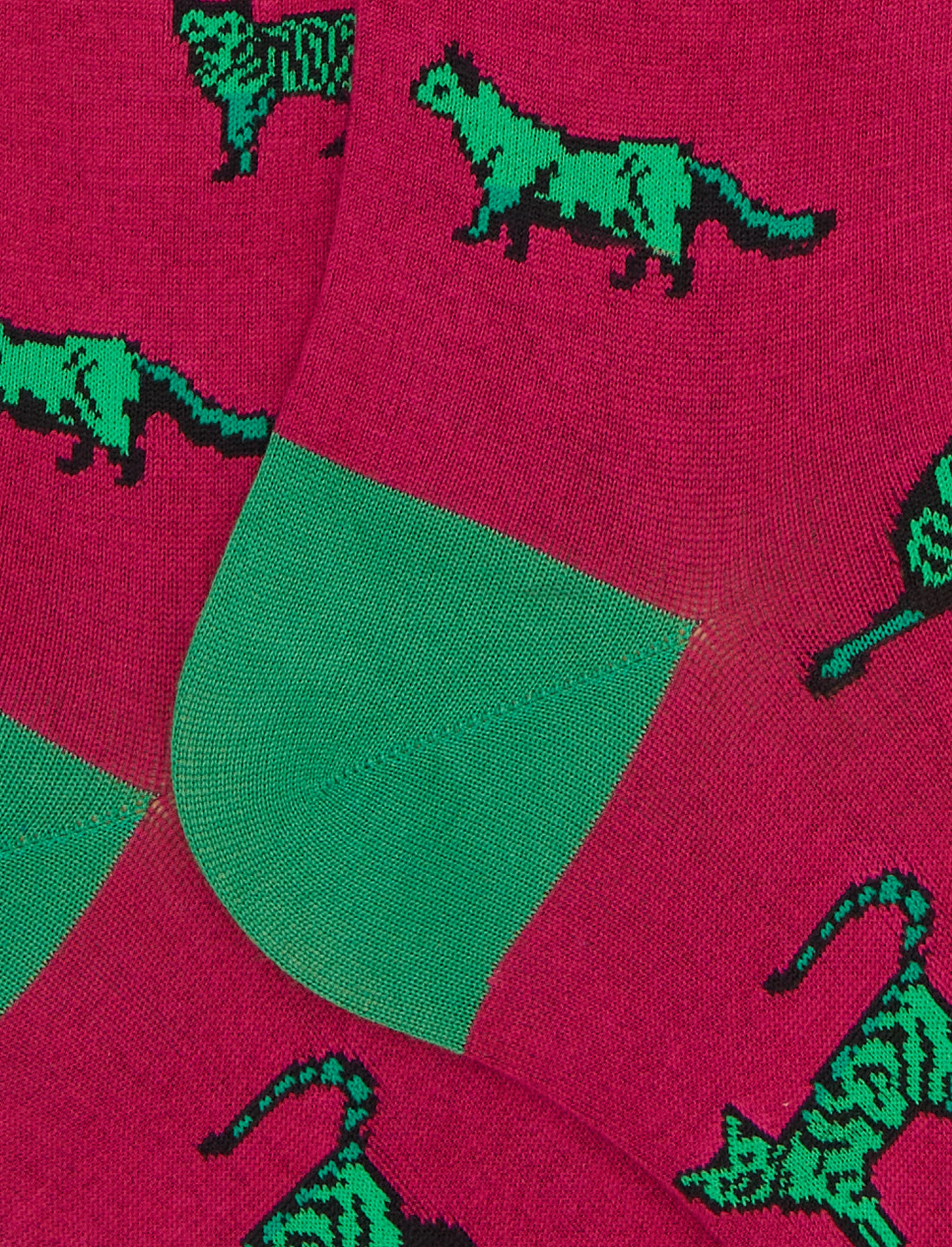 Calze lunghe uomo cotone fucsia fantasia gatti - Image 2