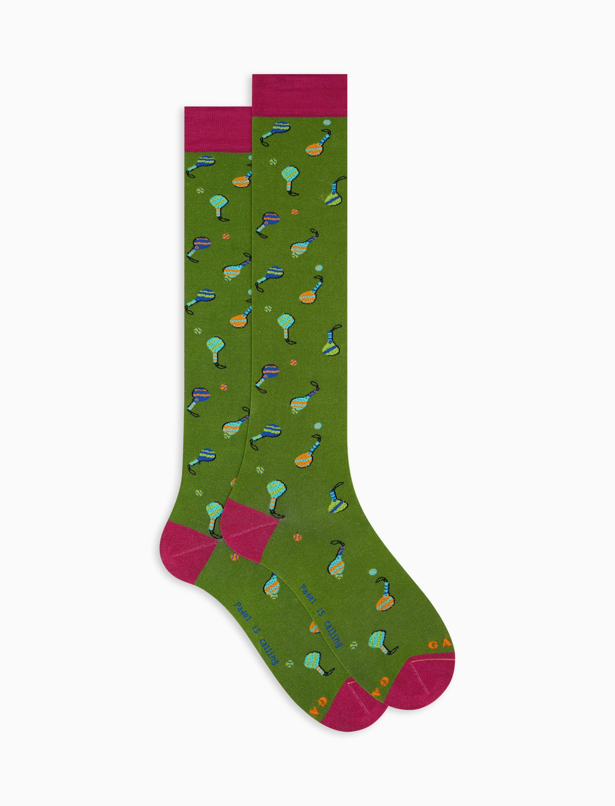 Calze lunghe uomo cotone leggerissimo cactus fantasia padel