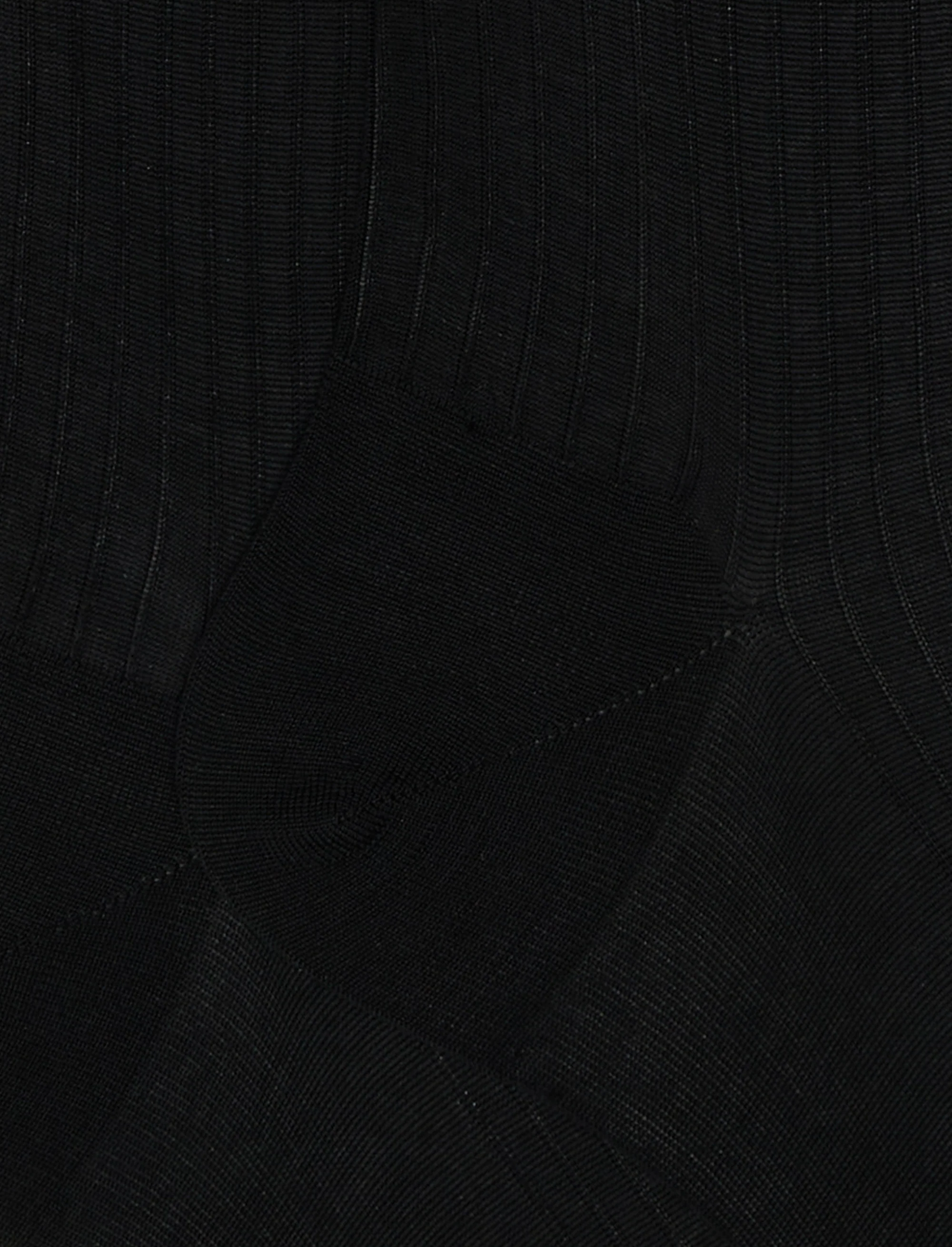 Calze lunghe uomo cotone nero tinta unita a coste - Image 4