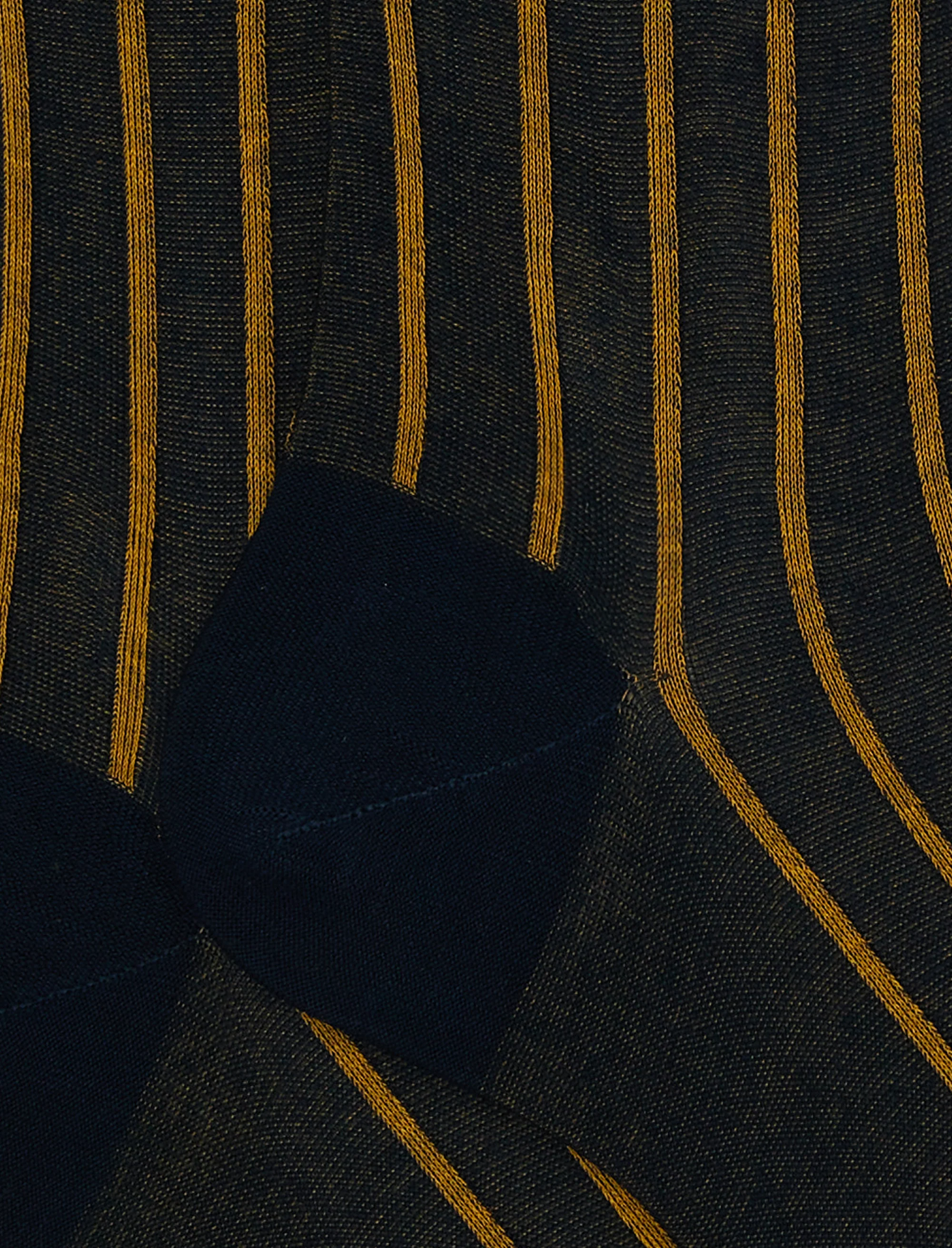 Calze lunghe uomo cotone oltremare/oro twin rib spaziata - Image 2
