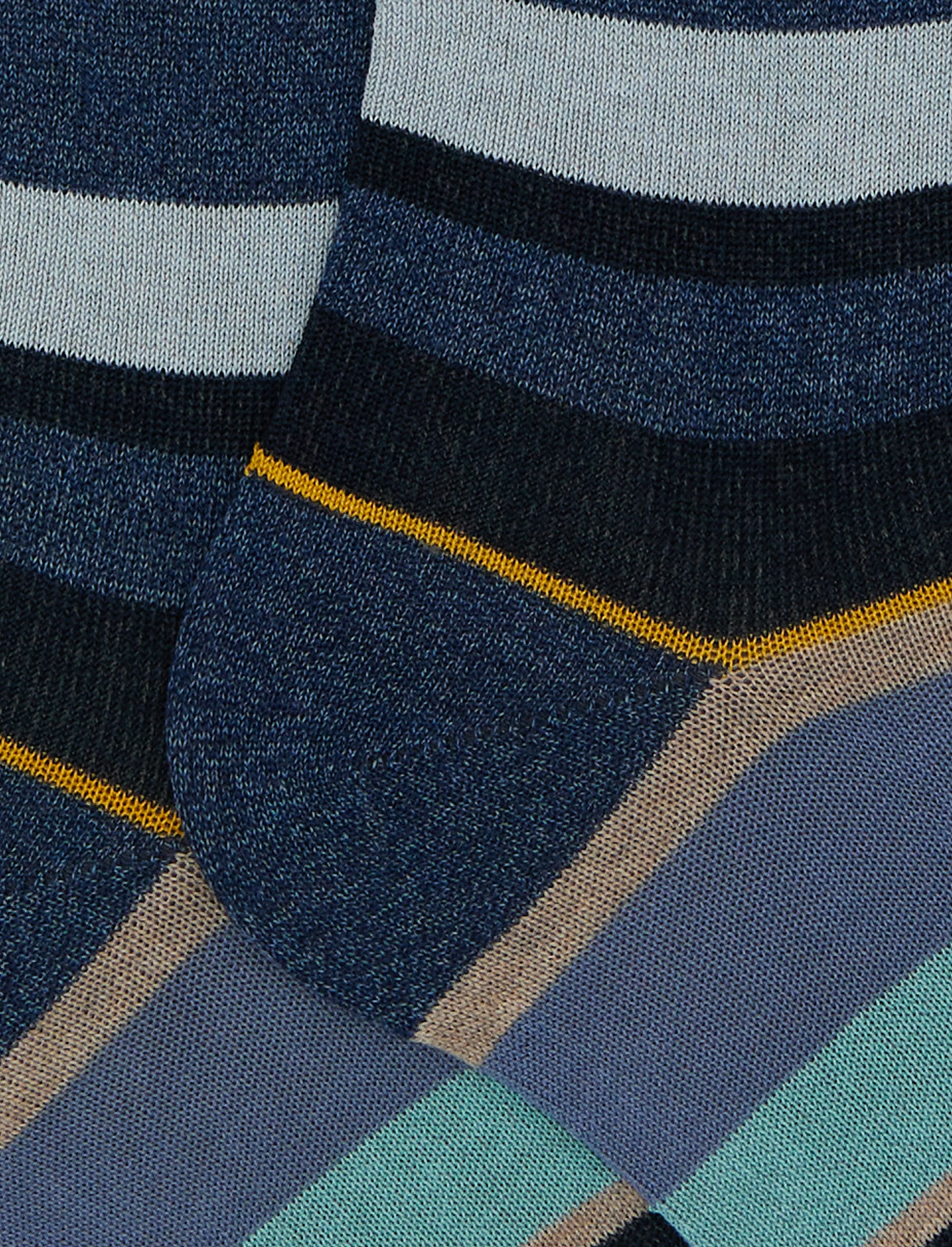 Calze lunghe uomo cotone righe multicolor blu - Image 2