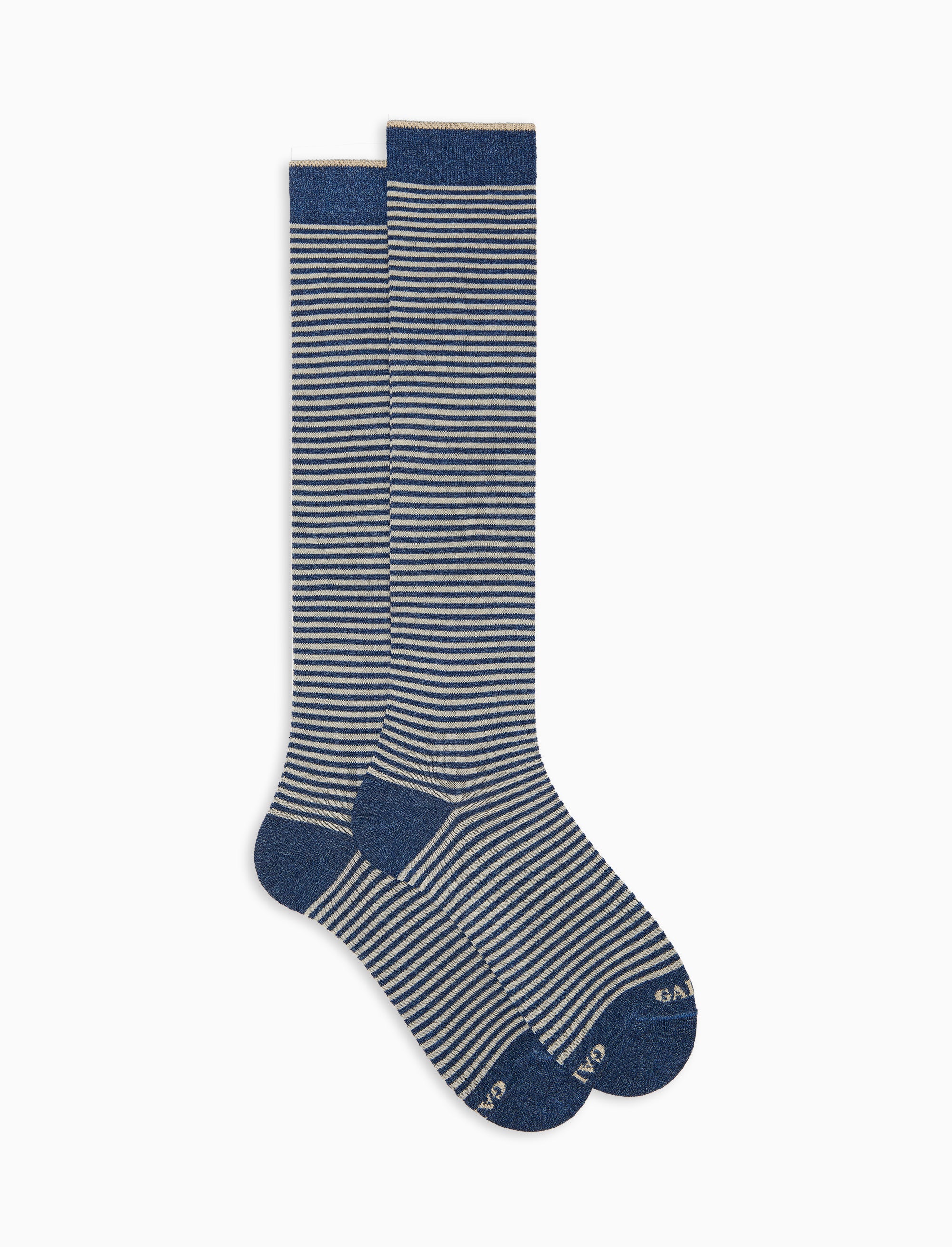 Calze lunghe uomo cotone leggero righe windsor blu