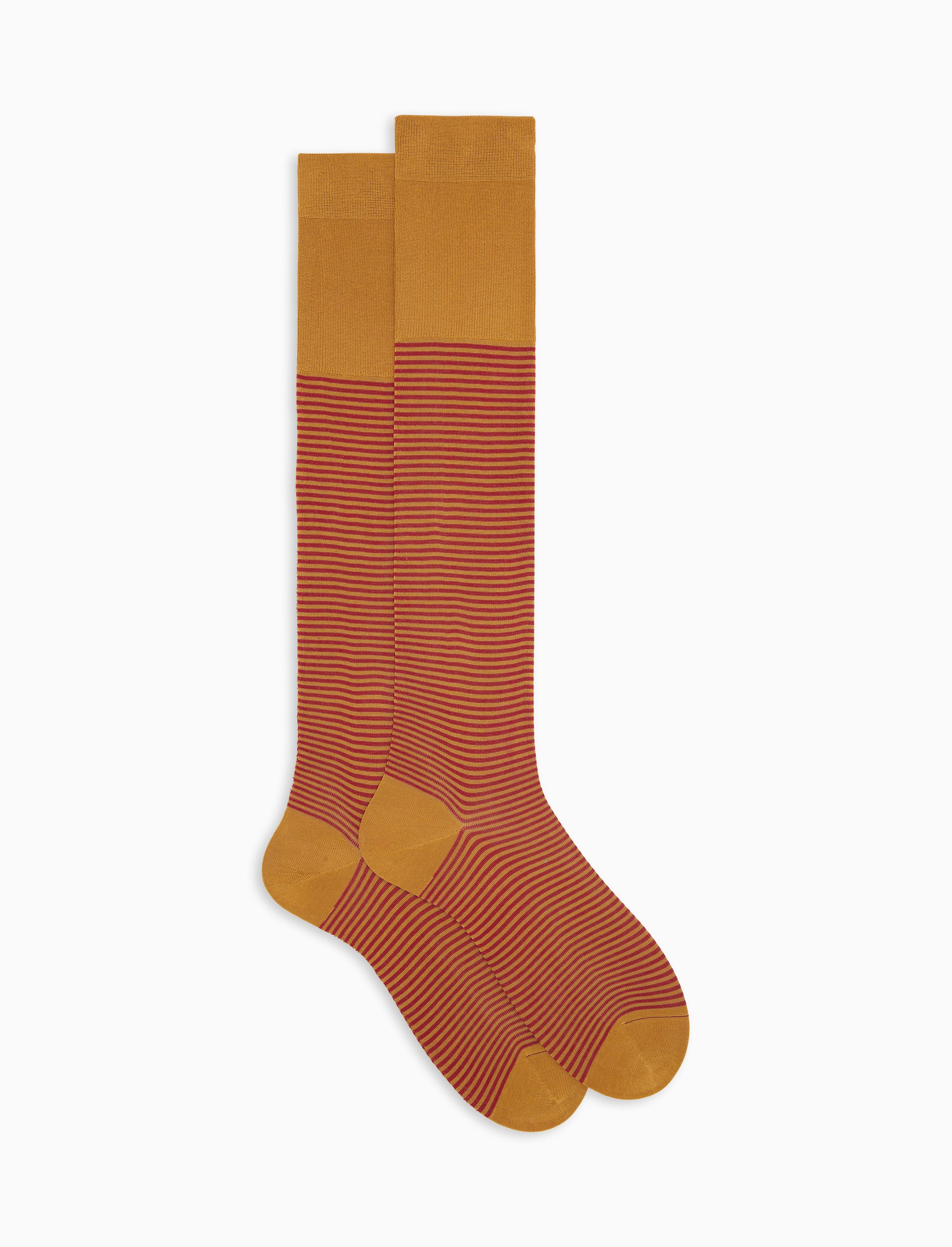 Calze lunghe uomo cotone righe windsor giallo
