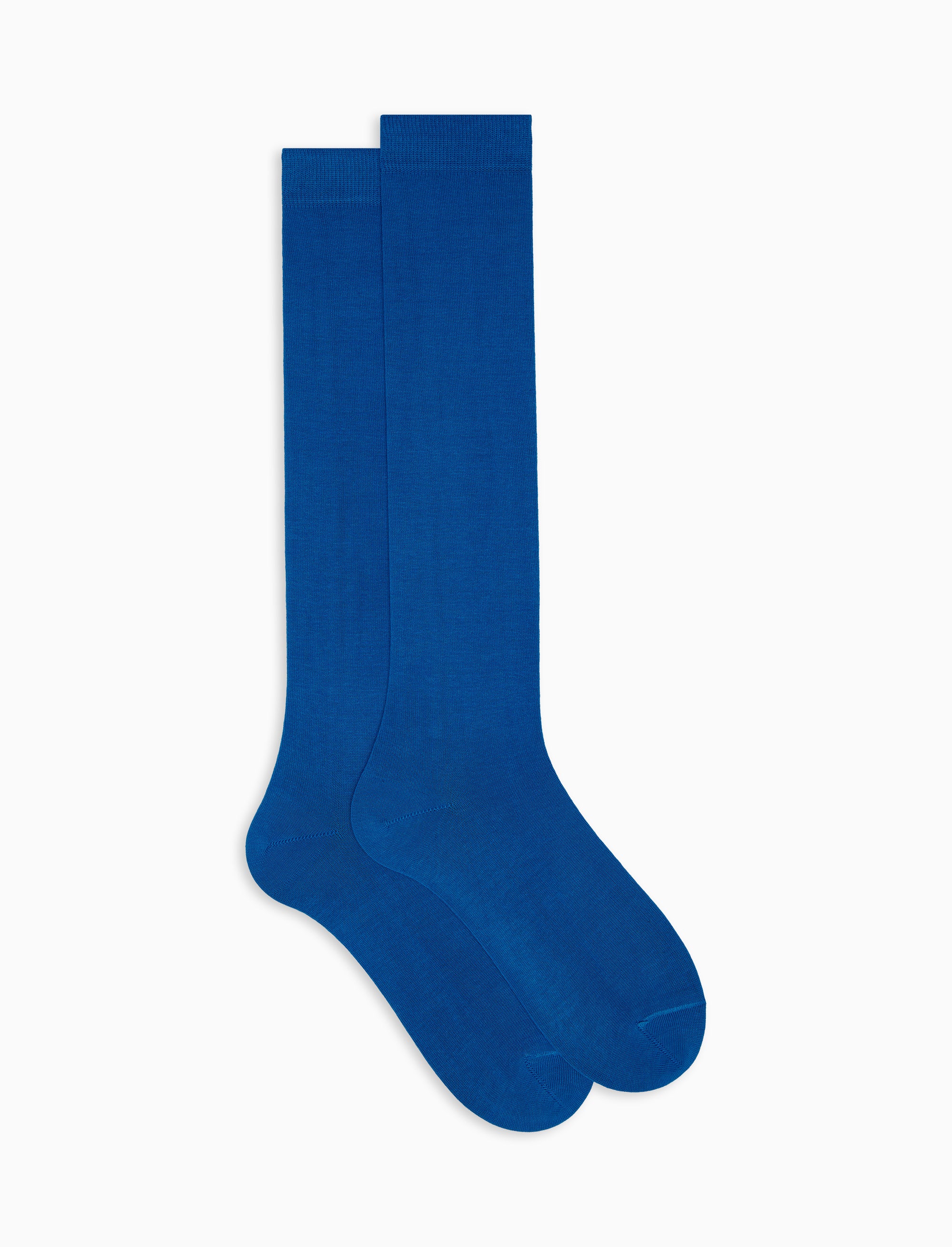 Calze lunghe uomo cotone tinta unita azzurro