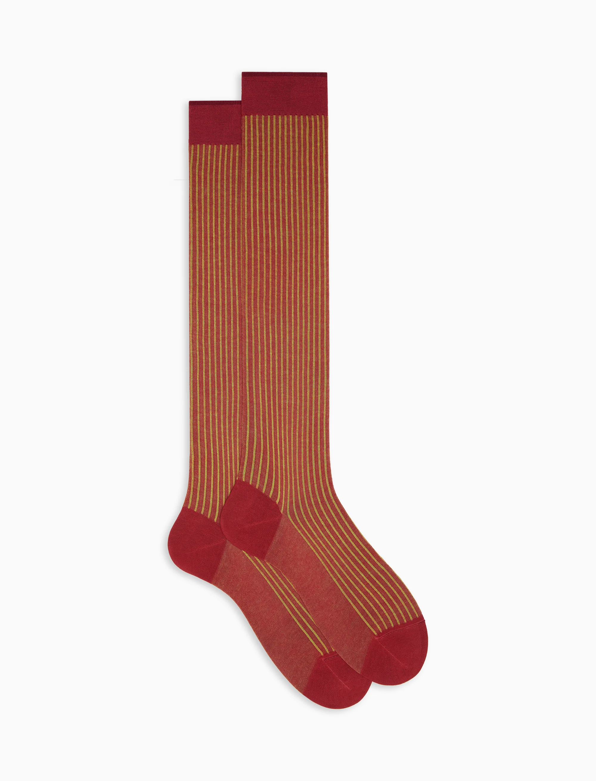 Calze lunghe uomo cotone twin rib rosso