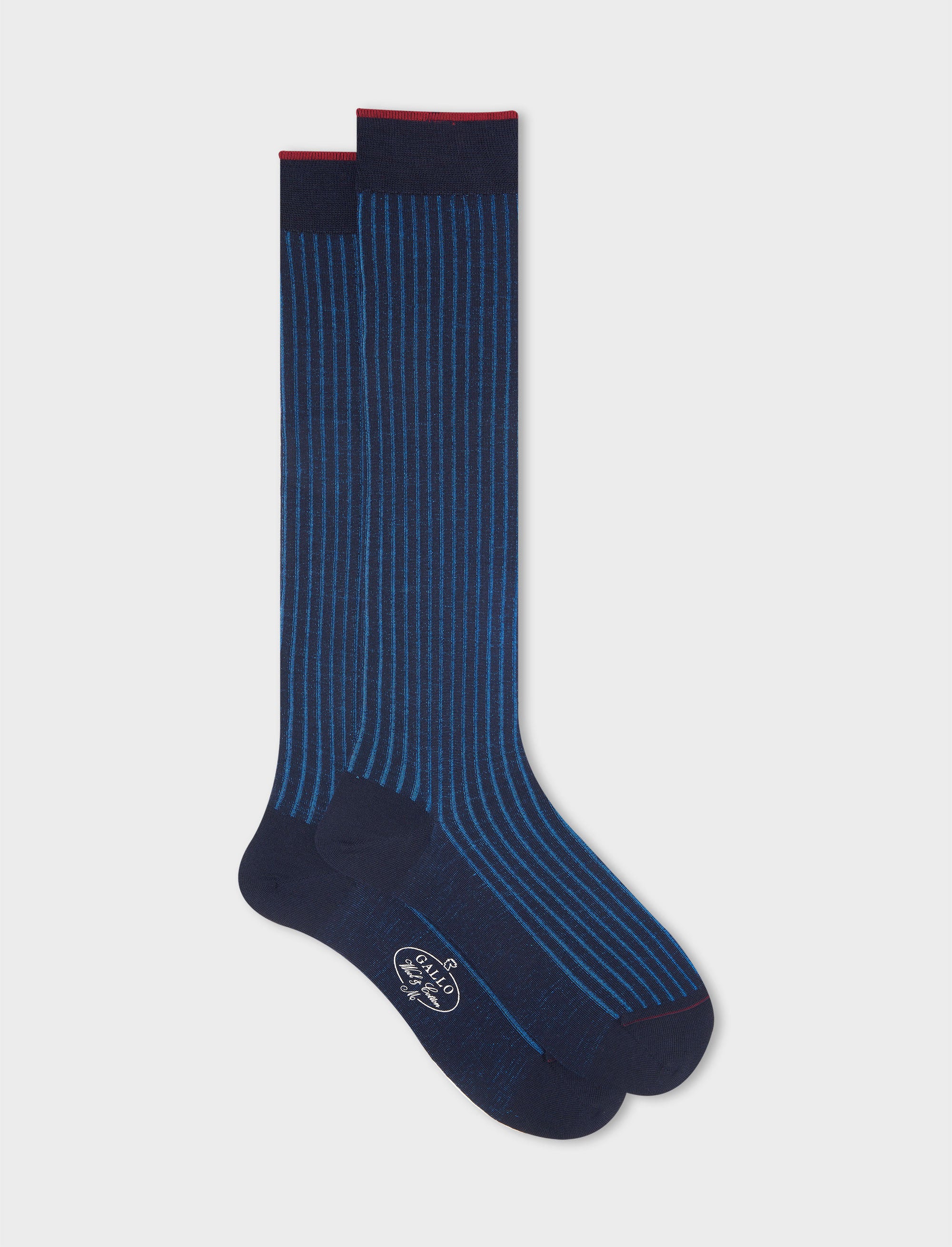 Calze lunghe uomo lana e cotone blu/egeo vanisé
