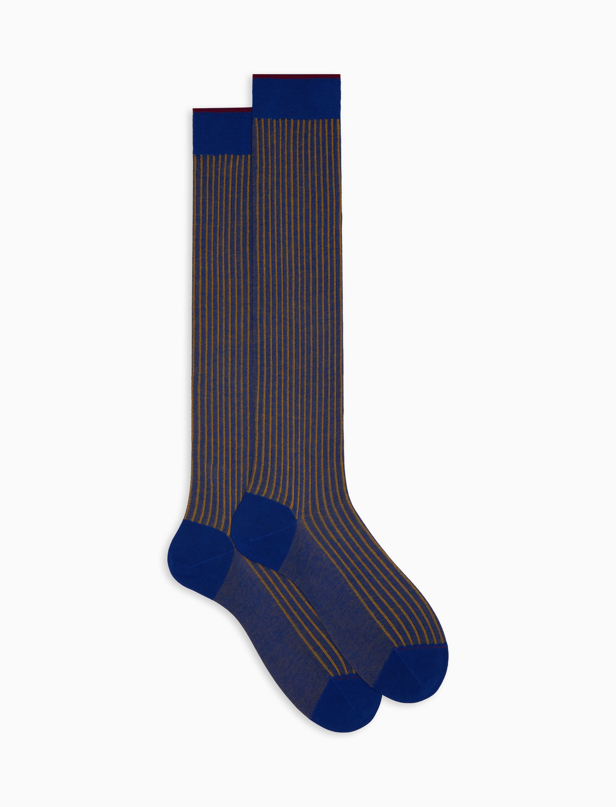 Calze lunghe uomo twin rib blu