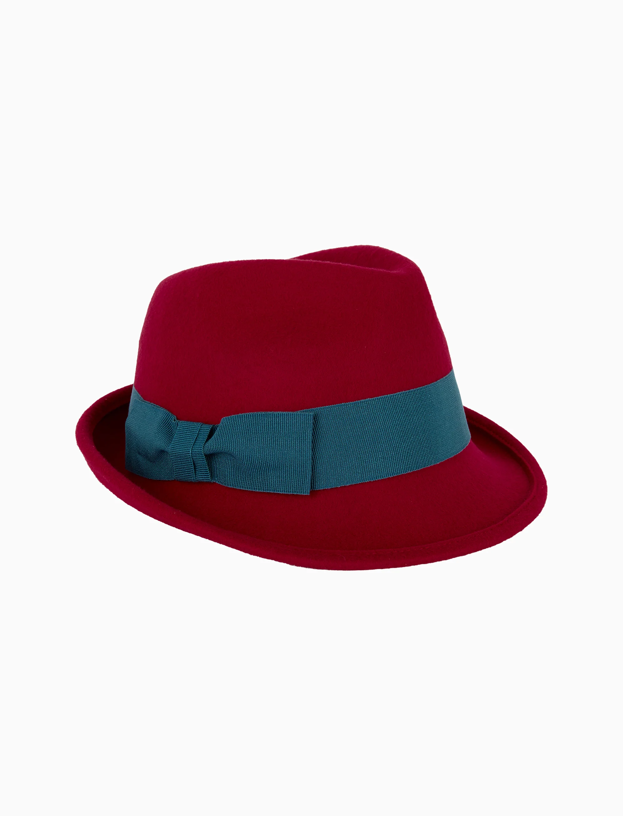 Cappello donna feltro bordò tinta unita