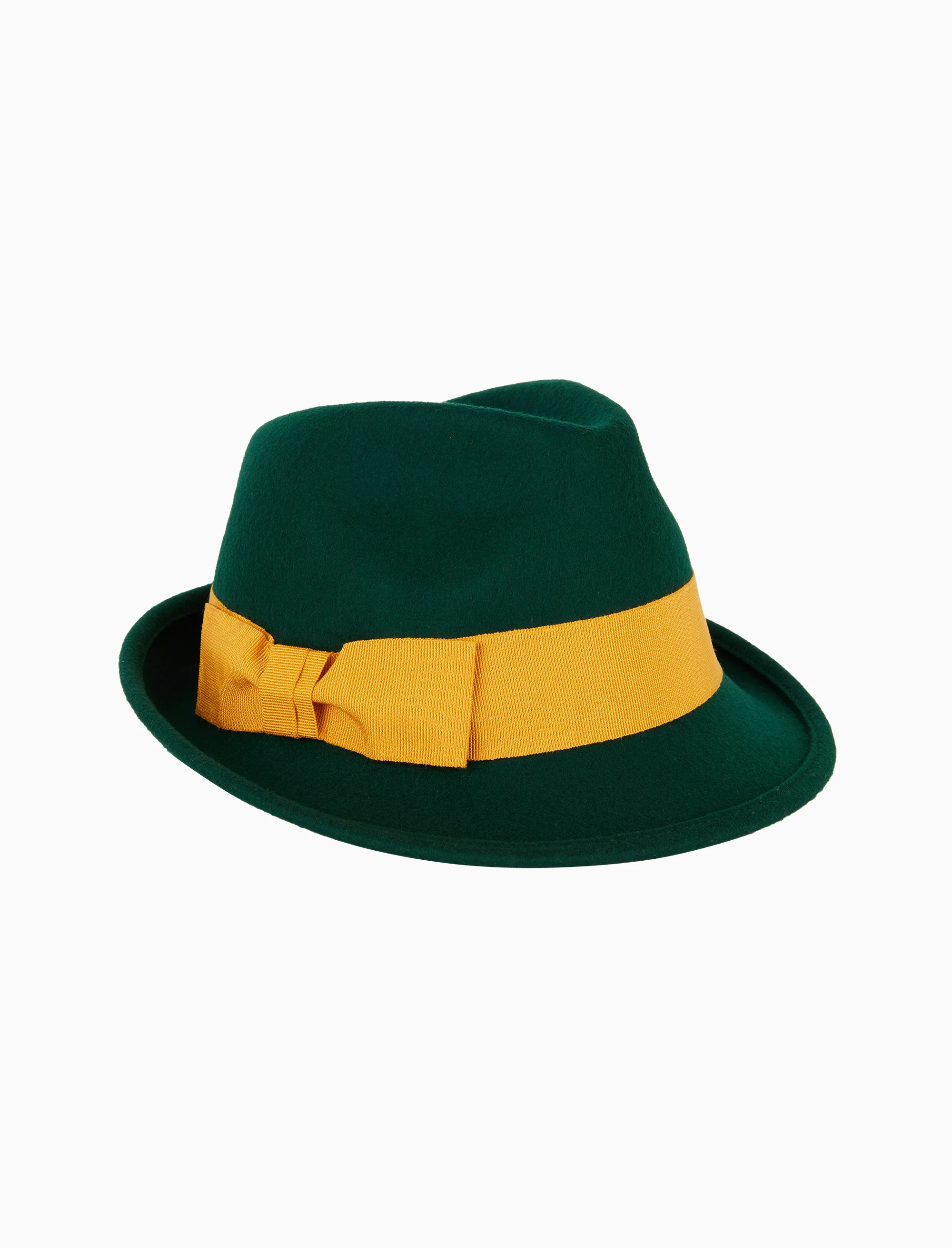 Cappello donna feltro verde tinta unita