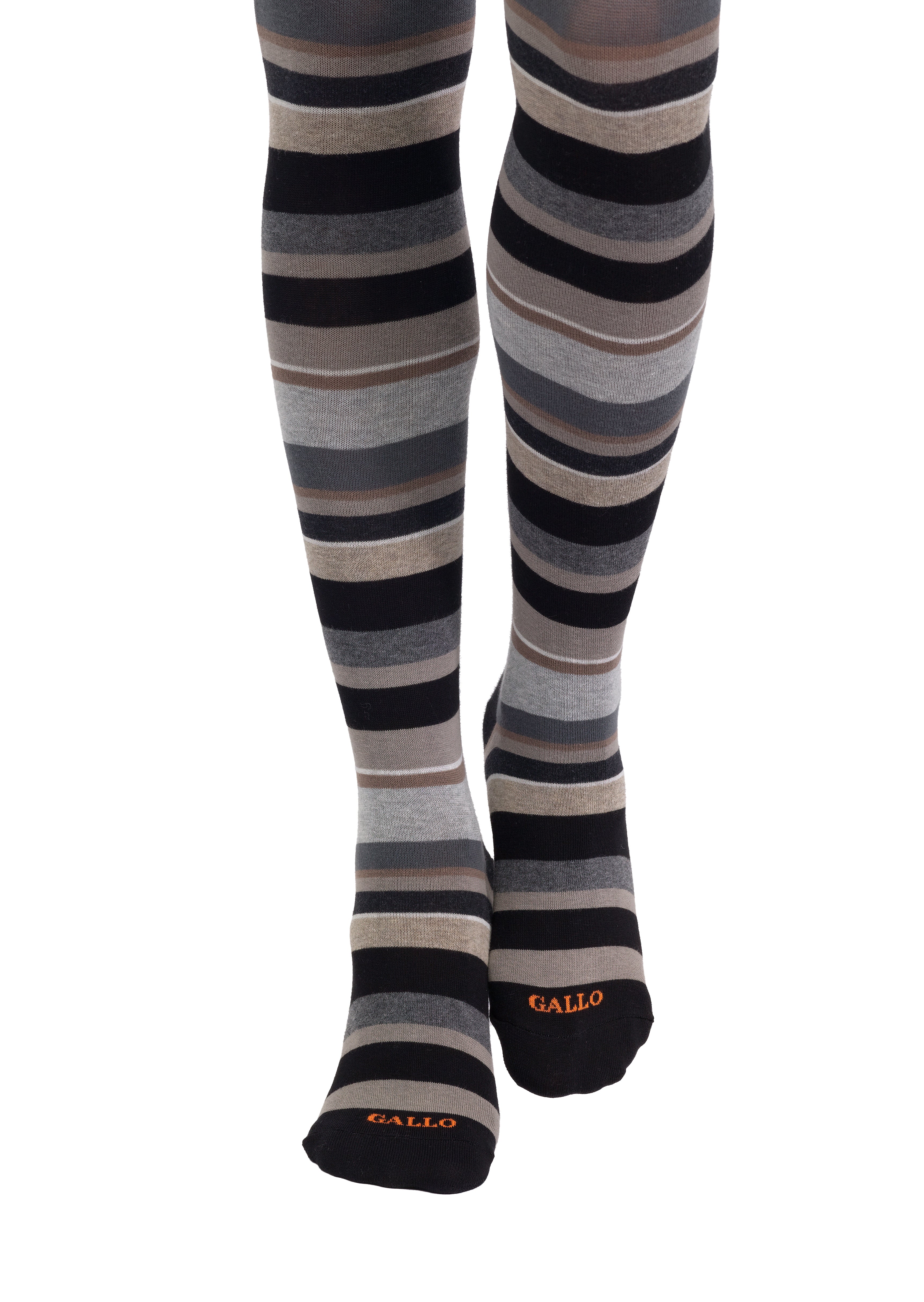 Collant donna cotone nero righe multicolor - Image 4