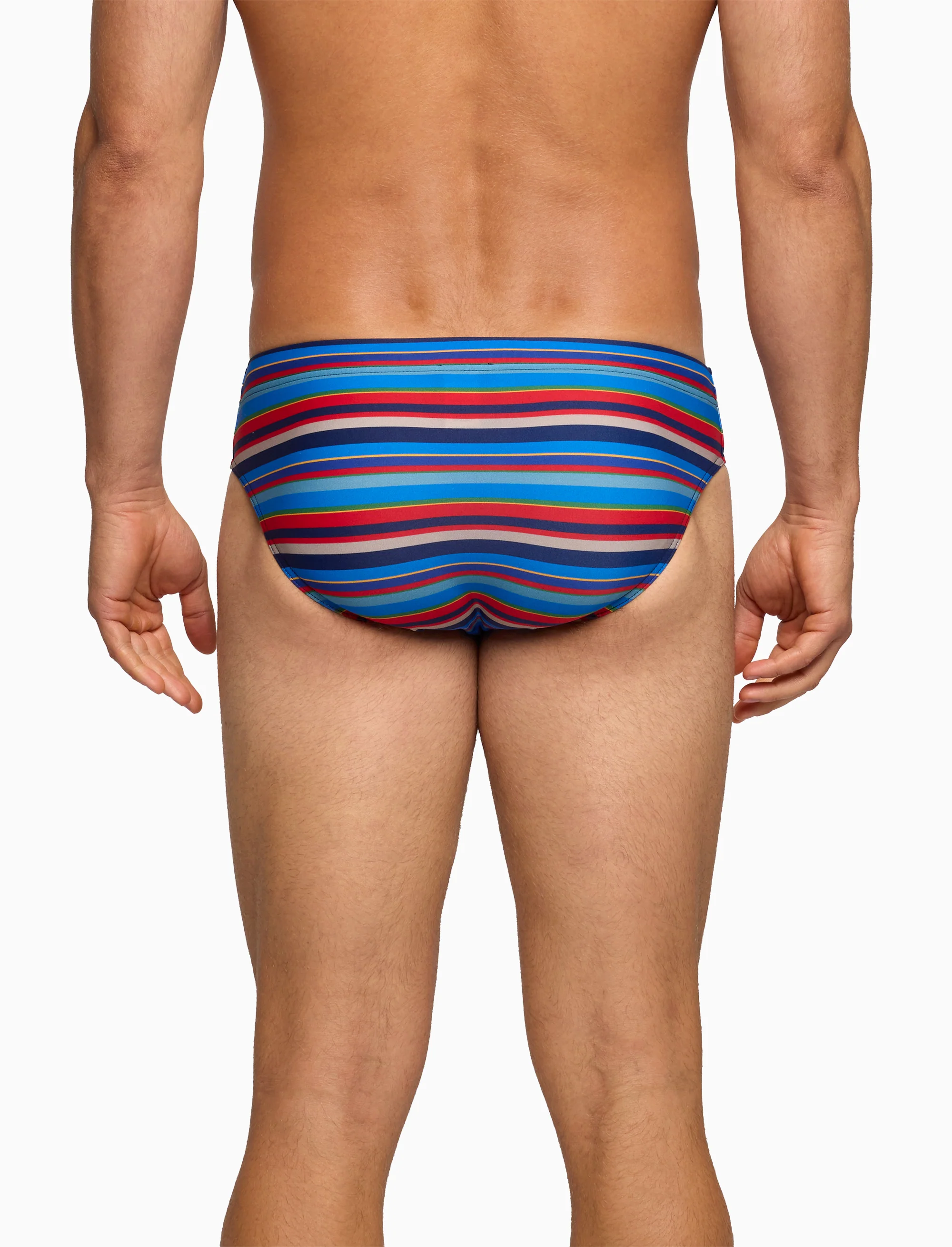 Costume slip uomo righe multicolor blu - Image 2