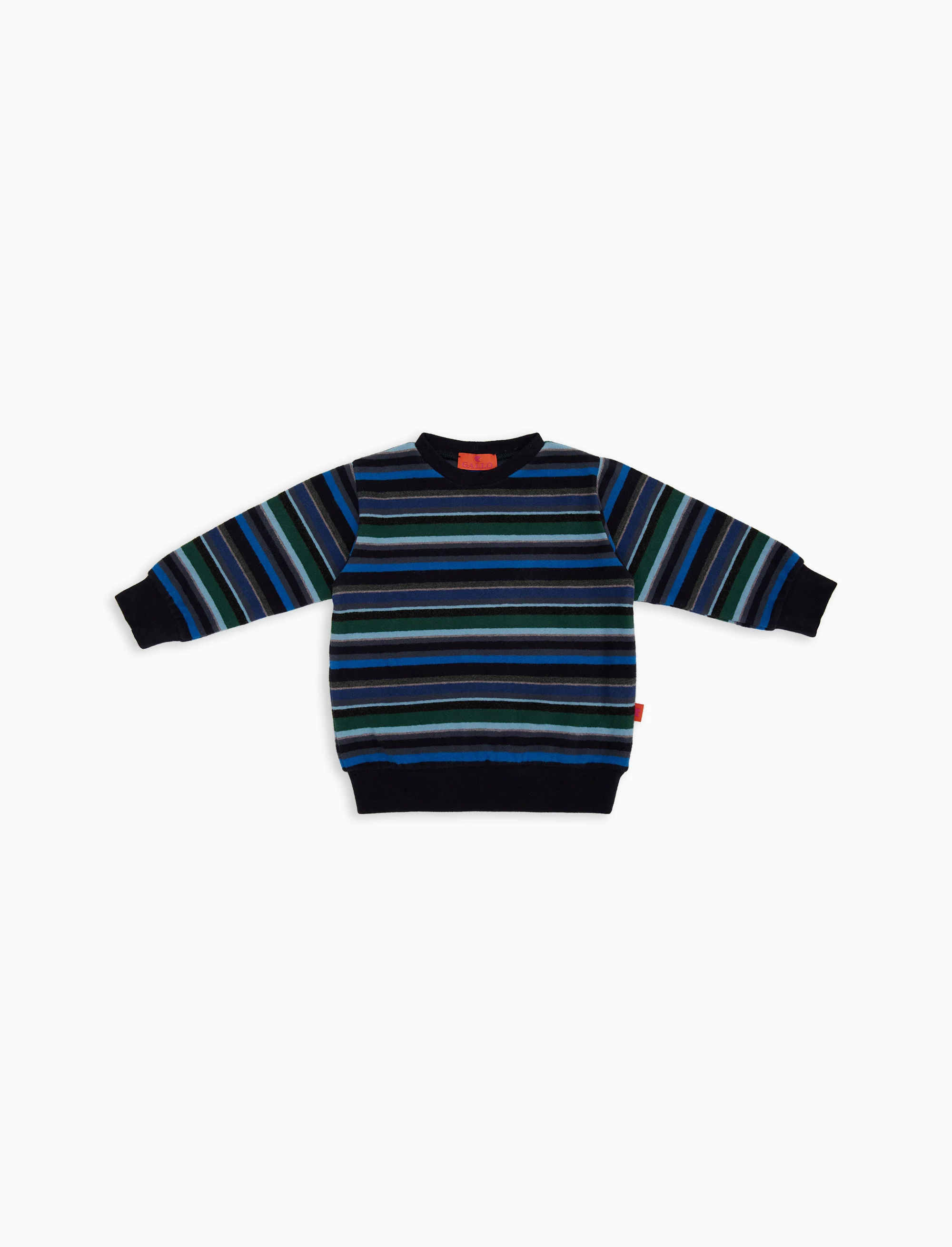 Felpa bambino pile blu righe multicolor