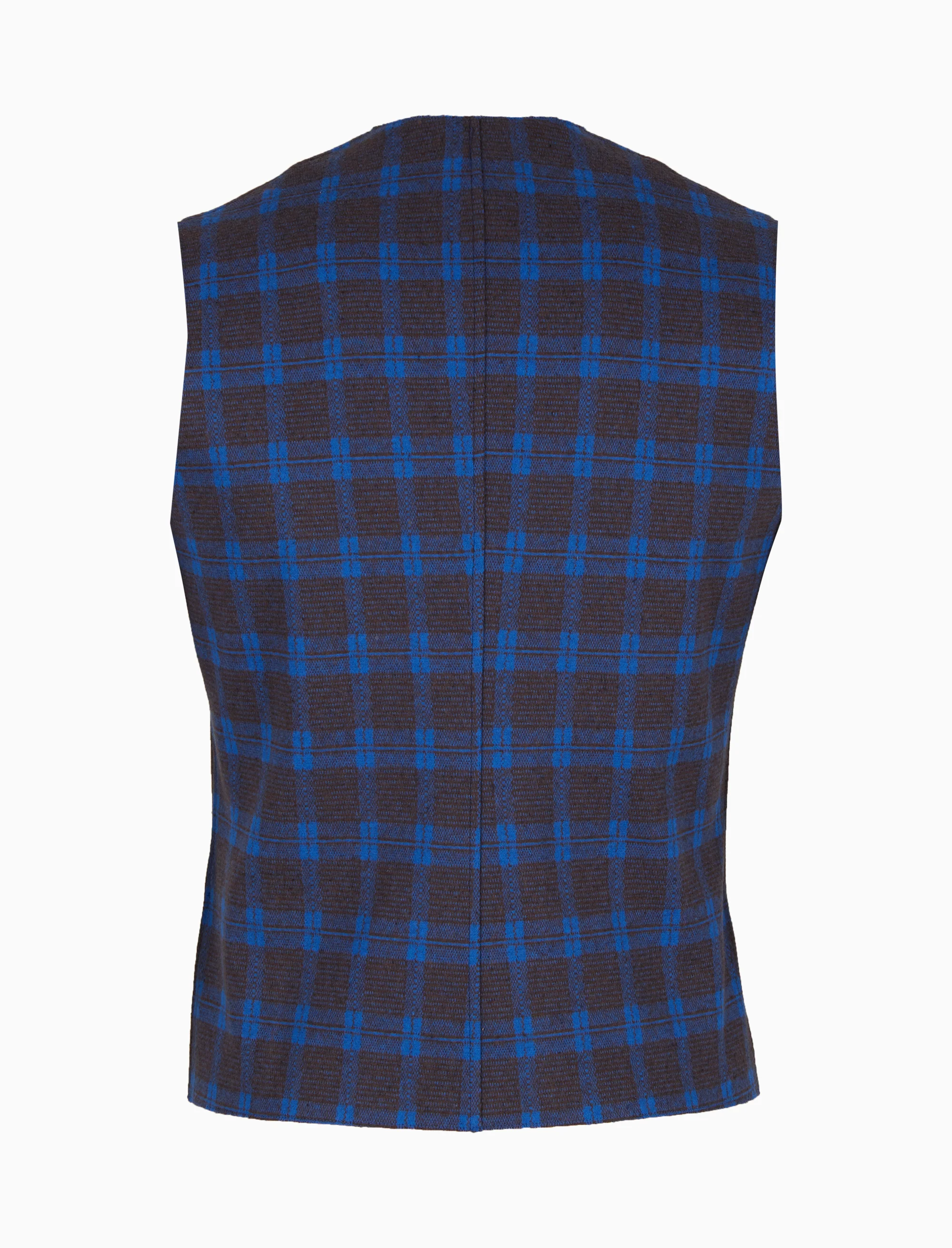 Gilet uomo blu fantasia scozzese - Image 2