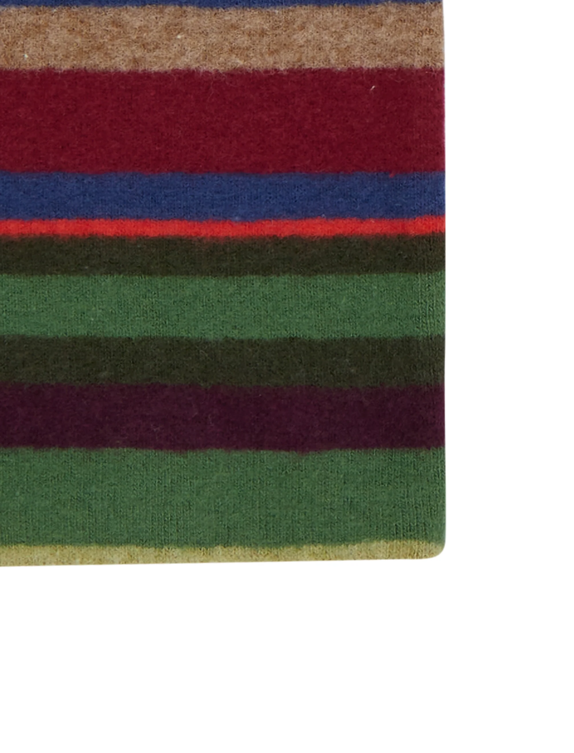 Guanti corti donna pile verde righe multicolor - Image 2