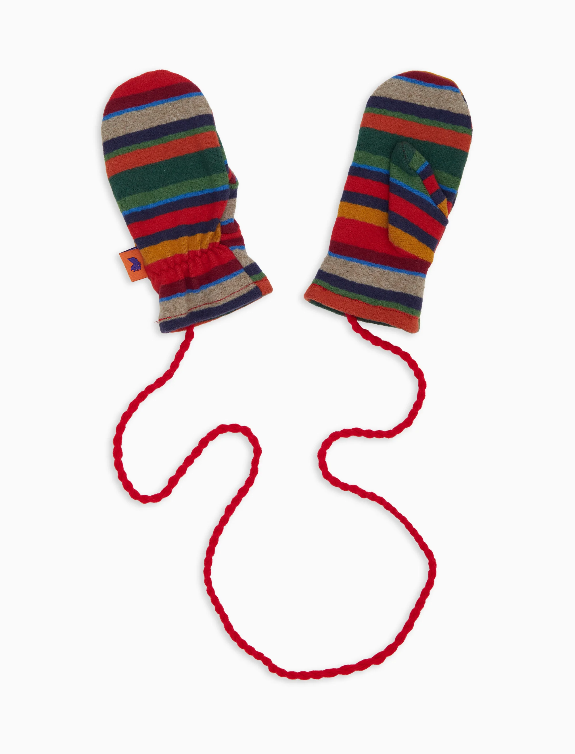 Manopole bambino pile rosso righe multicolor