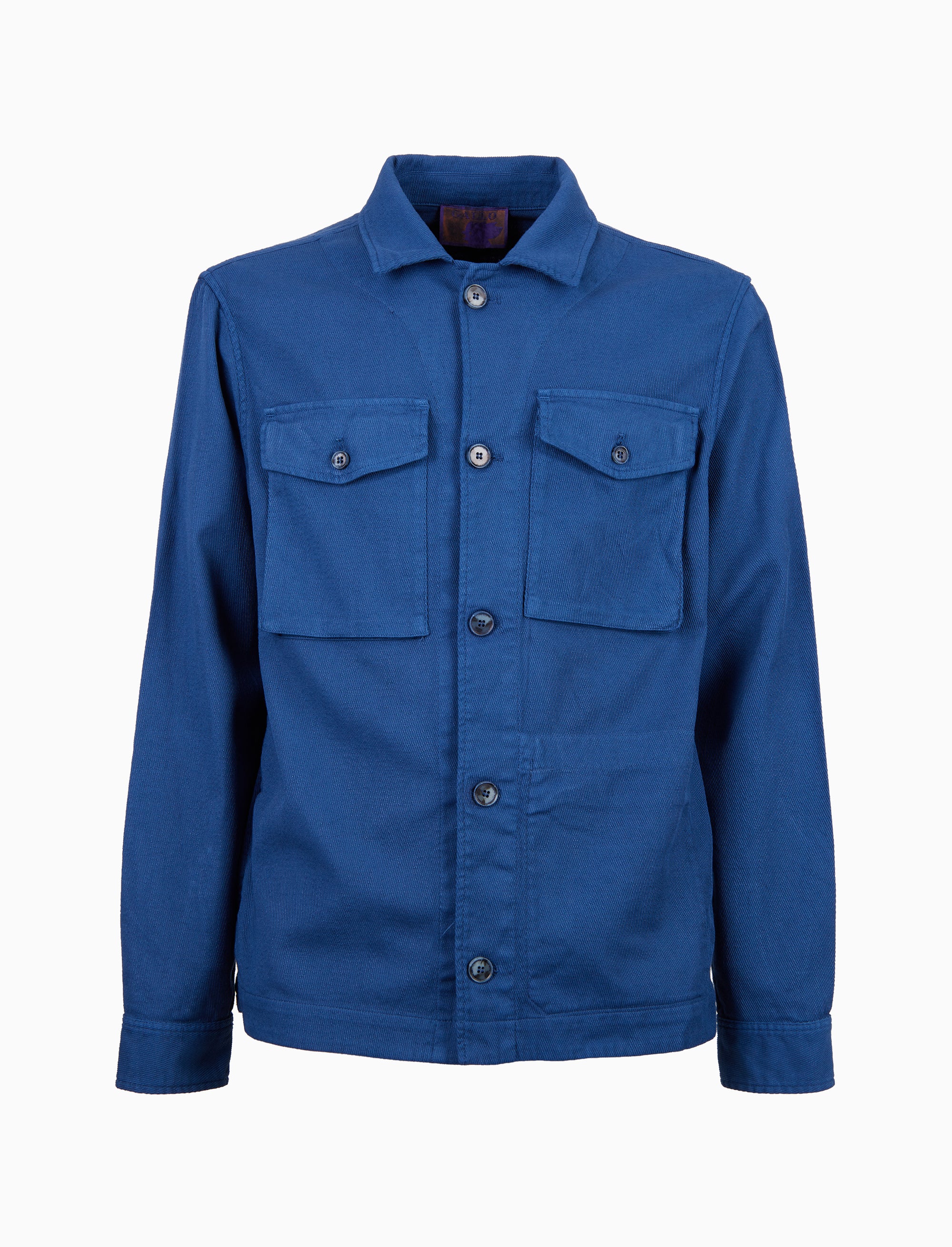 Overshirt unisex cotone tinto capo tinta unita blu - Image 4